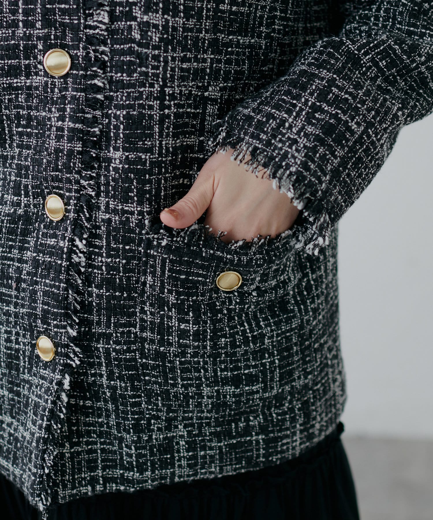natural couture(ナチュラルクチュール) クラシックでお上品な雰囲気に仕上がるツイードジャケット