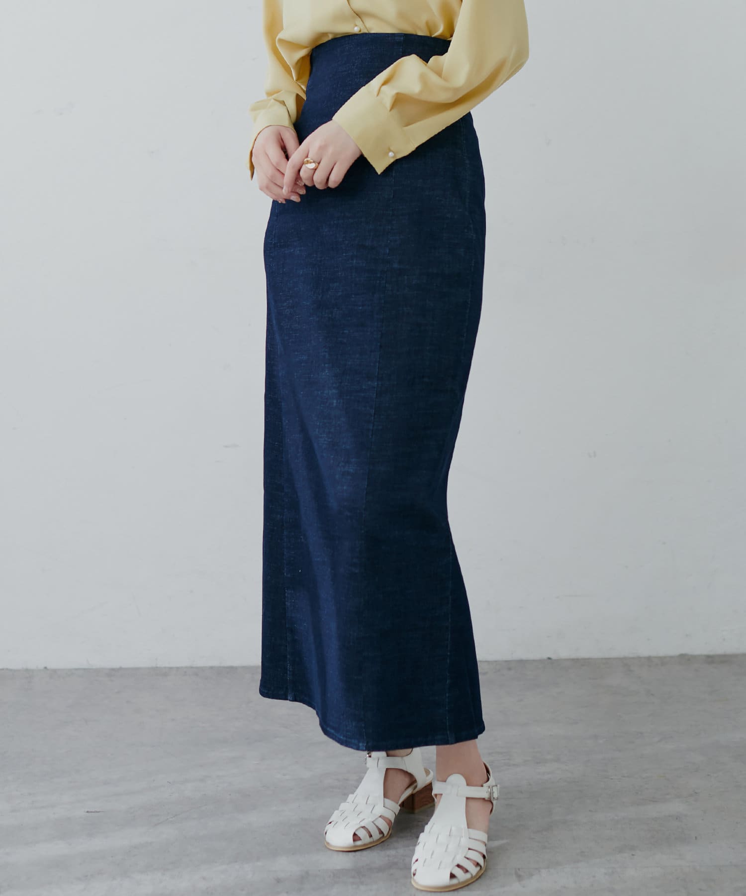 natural couture(ナチュラルクチュール) 【2サイズ展開】美シルエットなハイウエストタイトスカート