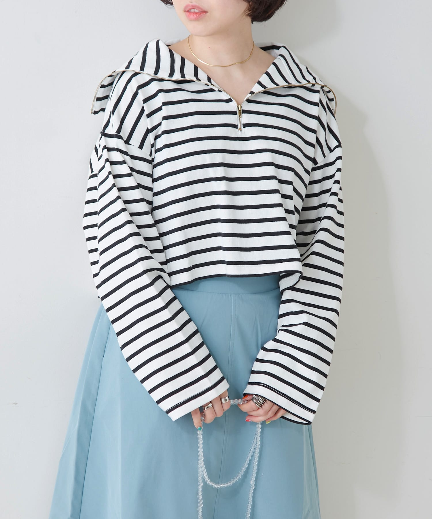 ボーダーセーラー衿風プルオーバー | NICE CLAUP / OLIVE des OLIVE