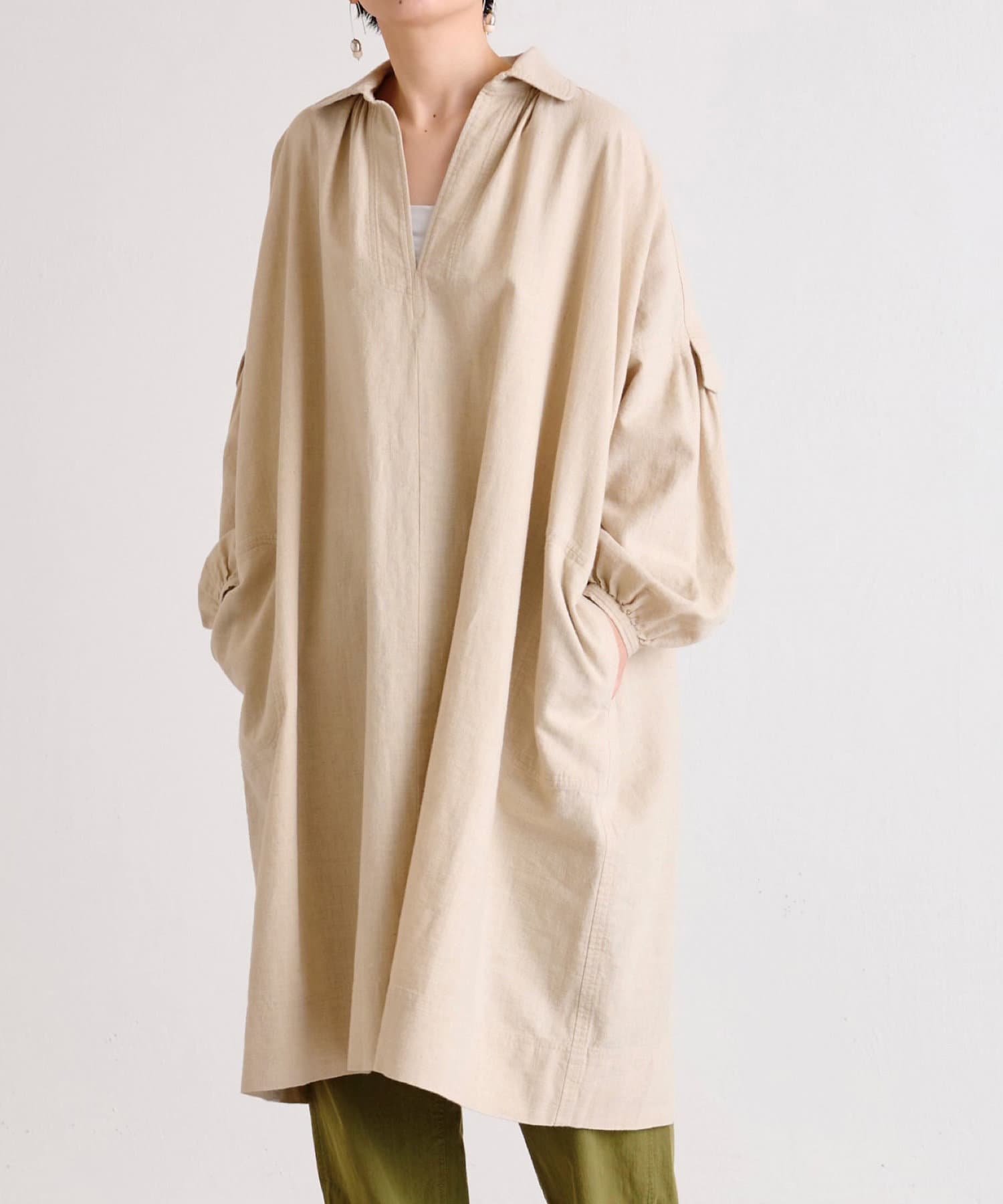 予約 袖ボリューム綿麻ワンピース Beardsley ビアズリー レディース Pal Closet パルクローゼット パルグループ公式ファッション通販サイト