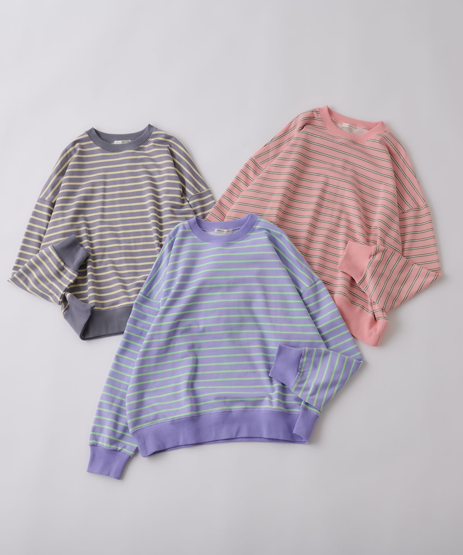 NICE CLAUP / OLIVE des OLIVE OUTLET(ナイスクラップ  / オリーブ デ オリーブ アウトレット) 【WEB限定】ボーダー裏毛プルオーバー