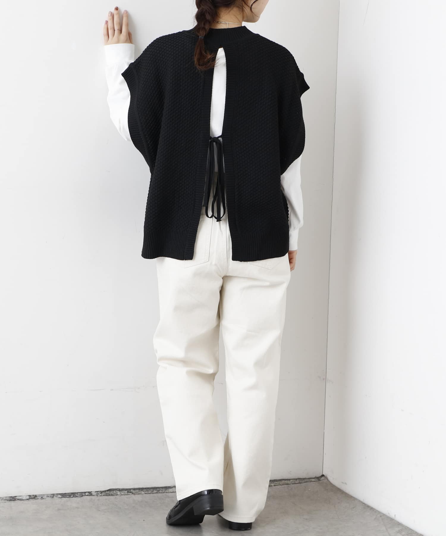 NICE CLAUP / OLIVE des OLIVE OUTLET(ナイスクラップ  / オリーブ デ オリーブ アウトレット) 鹿の子柄バックスリットベスト