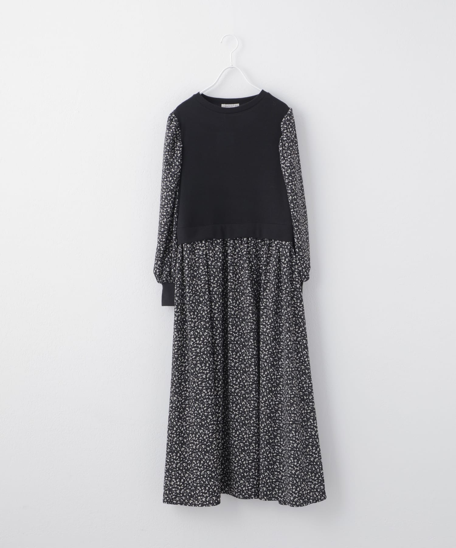 NICE CLAUP / OLIVE des OLIVE OUTLET(ナイスクラップ  / オリーブ デ オリーブ アウトレット) リブ花柄ドッキングワンピース