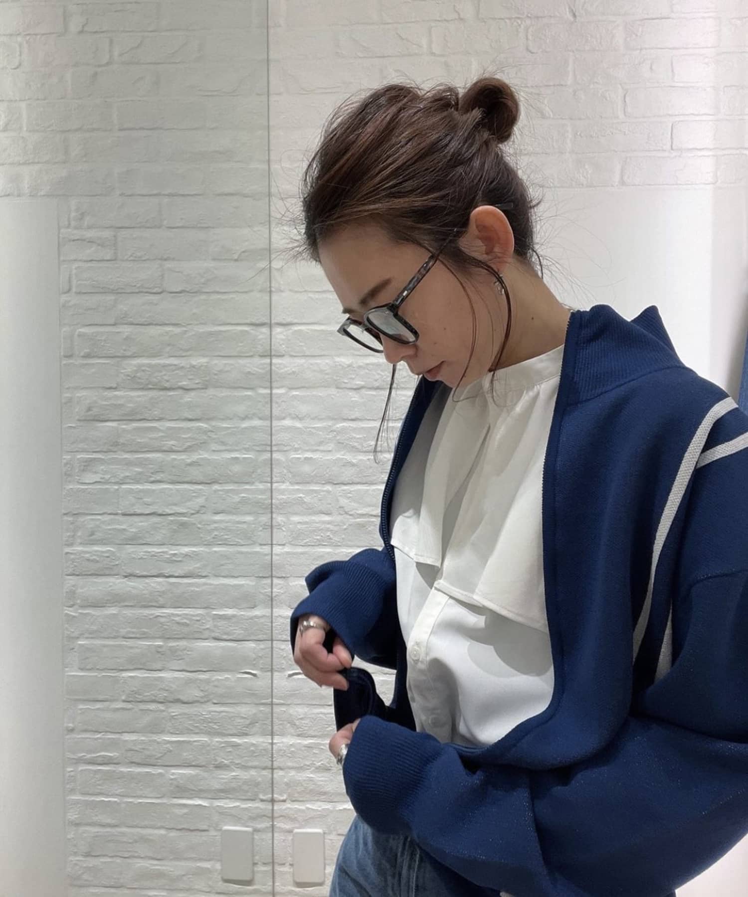 NICE CLAUP / OLIVE des OLIVE OUTLET(ナイスクラップ  / オリーブ デ オリーブ アウトレット) 【NUNIFE】ジャージ風ＺＩＰカーディガン