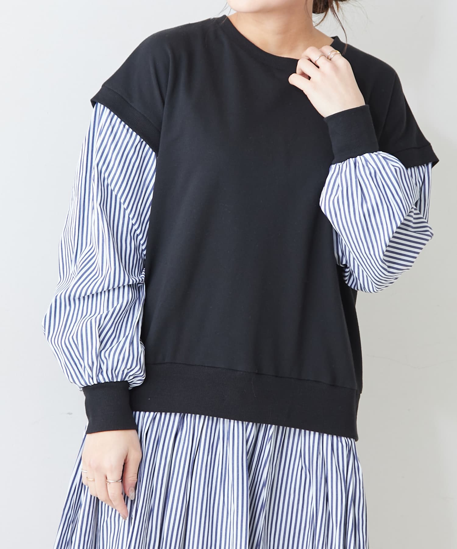 NICE CLAUP / OLIVE des OLIVE OUTLET(ナイスクラップ  / オリーブ デ オリーブ アウトレット) ストライプドッキングワンピース