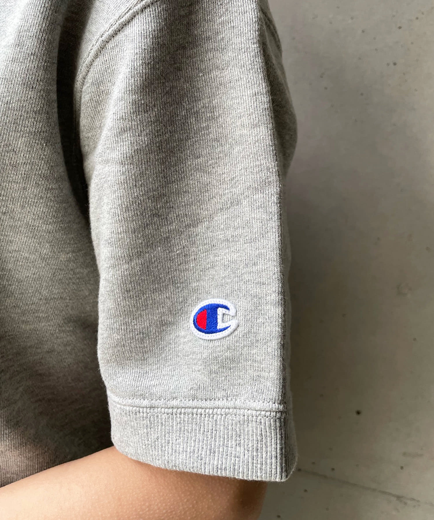 DOUDOU(ドゥドゥ) 【Champion】HALF SLEEVE CREWNECK SWEAT