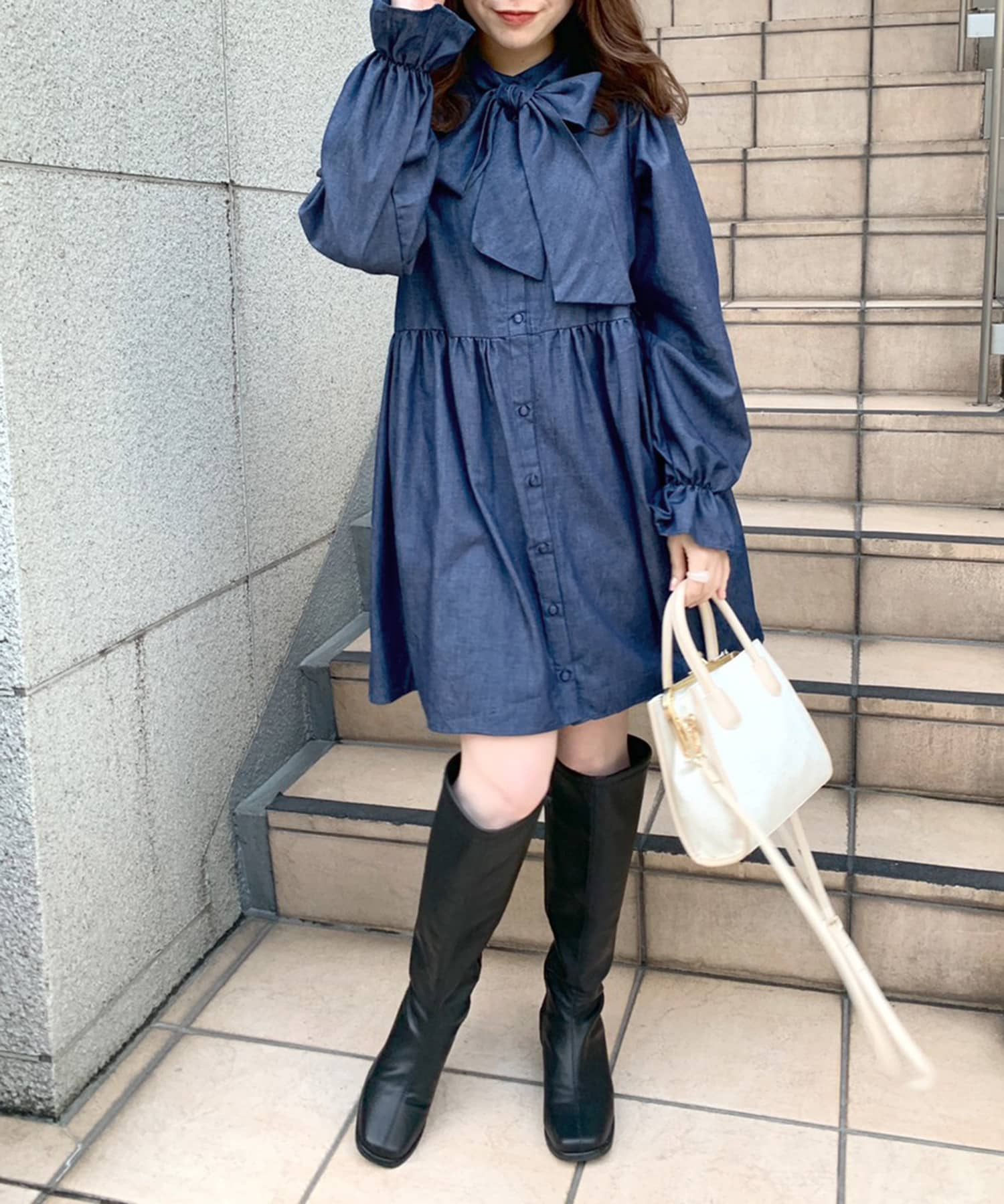 着まわしボウタイチュニックワンピース | OLIVE des OLIVE(オリーブ デ ...