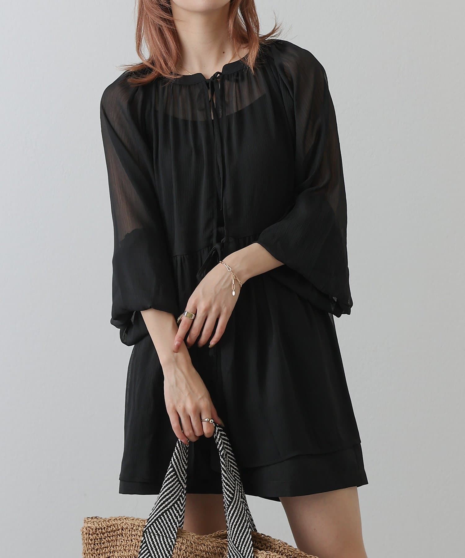 楊柳シフォンギャザーブラウス ギャザーシフォン楊柳ブラウス[nk05] | レディースファッション通販の