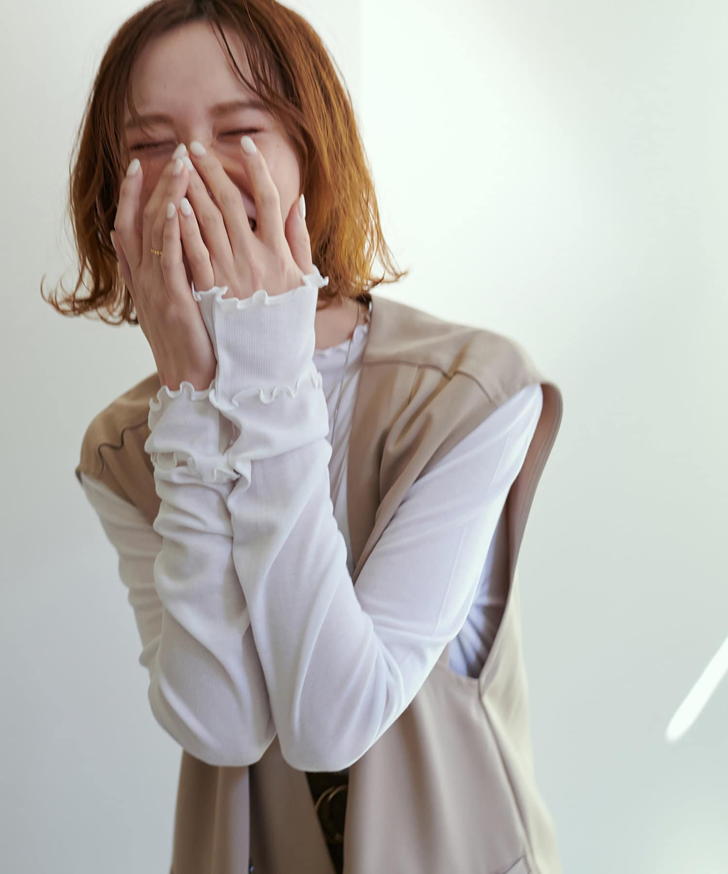 natural couture(ナチュラルクチュール) とろみ感が着心地良いトレンドアイテム！アウトメロウシアープチハイトップス