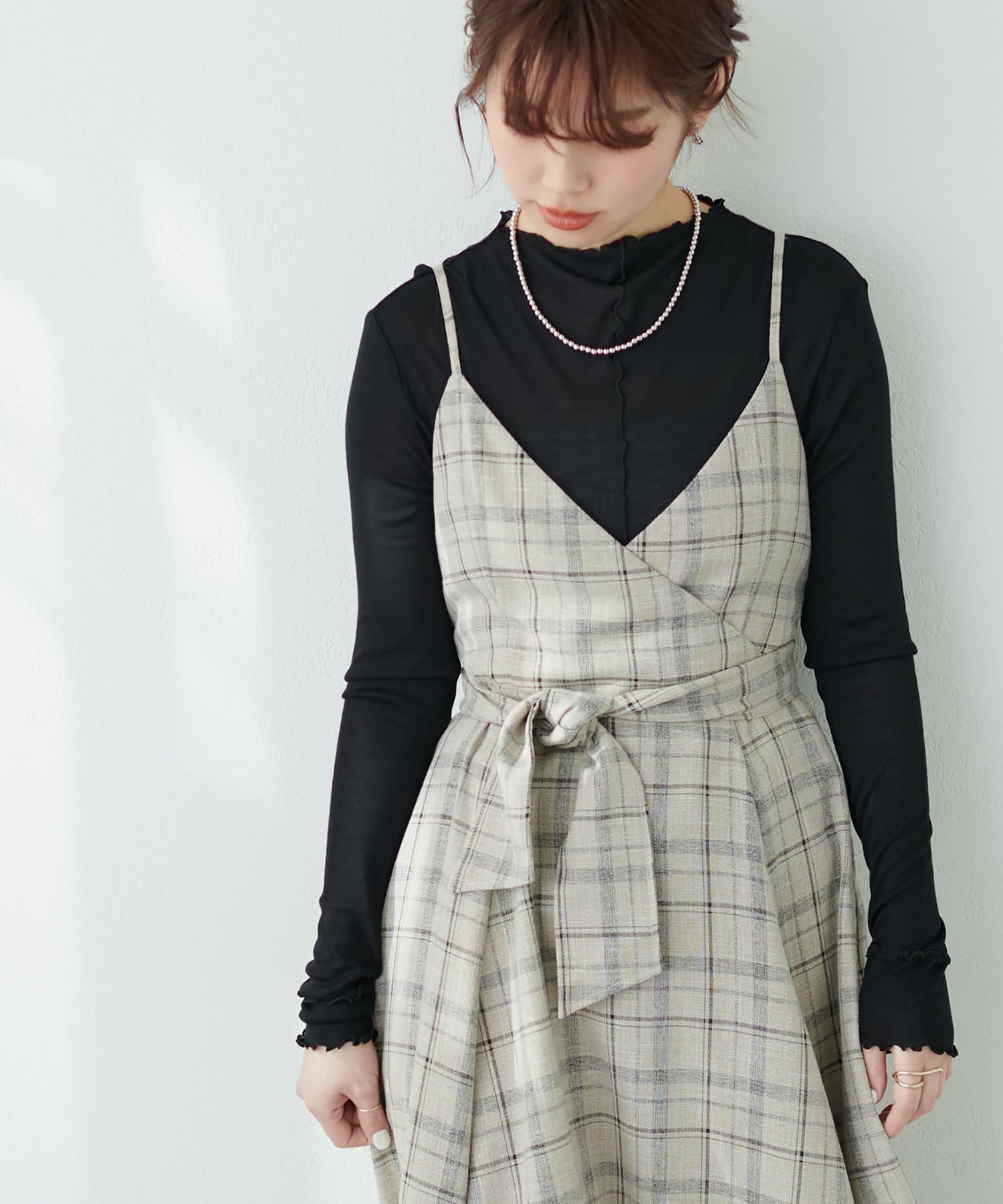 natural couture(ナチュラルクチュール) とろみ感が着心地良いトレンドアイテム！アウトメロウシアープチハイトップス