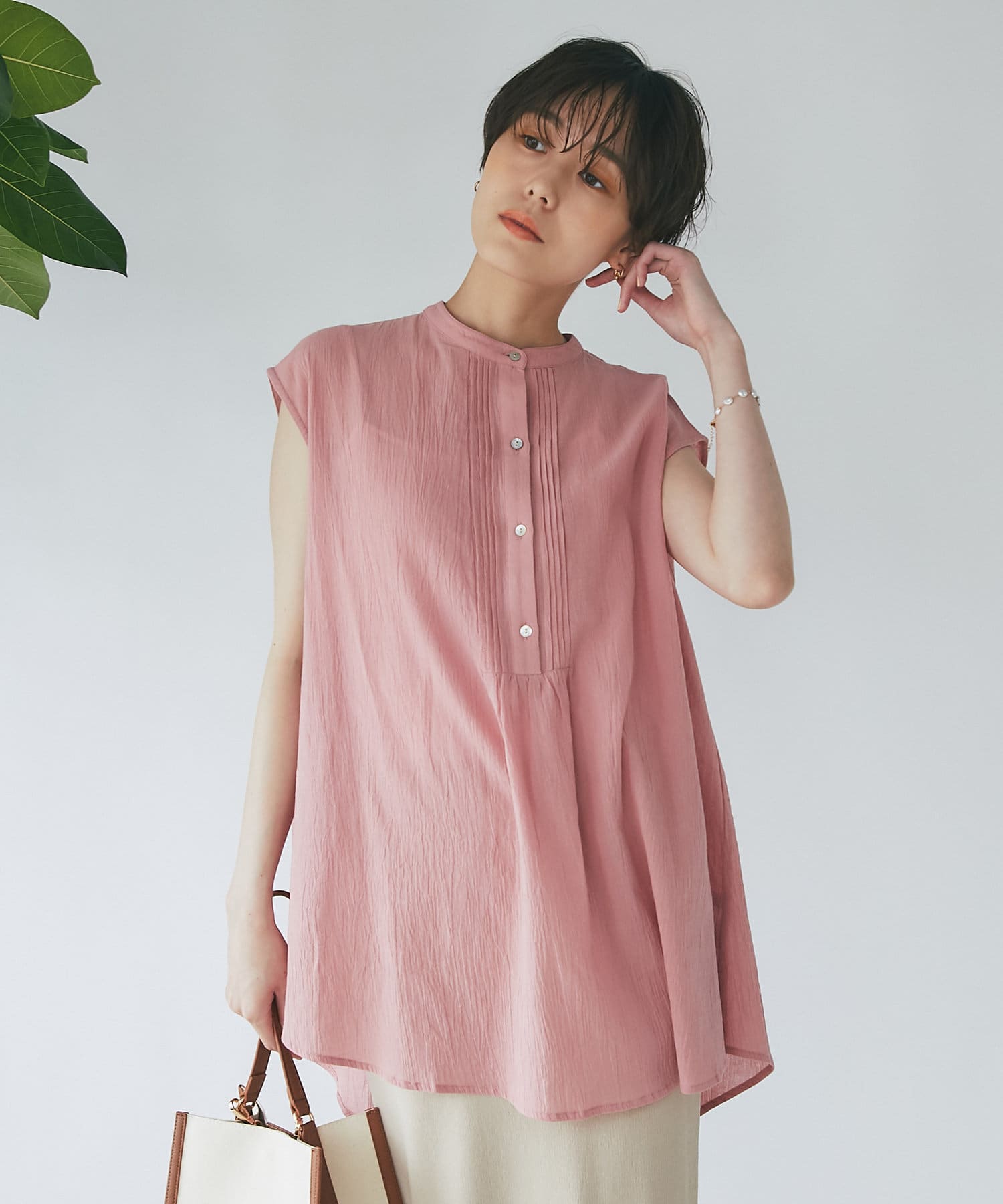 un dix cors(アンディコール) 【気になる腰回りをカバー】ピンタックチュニック