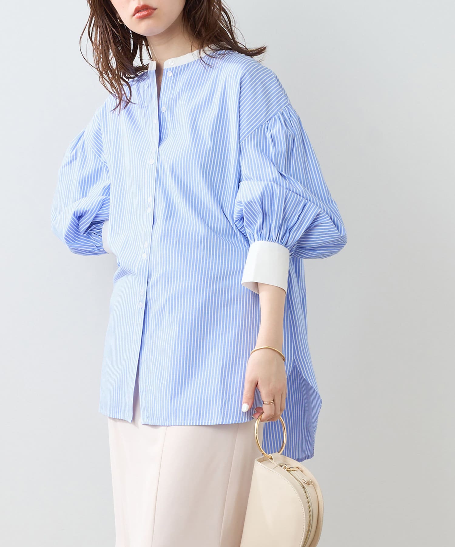 natural couture(ナチュラルクチュール) 旬コーデが決まる　ダブル釦シャツ