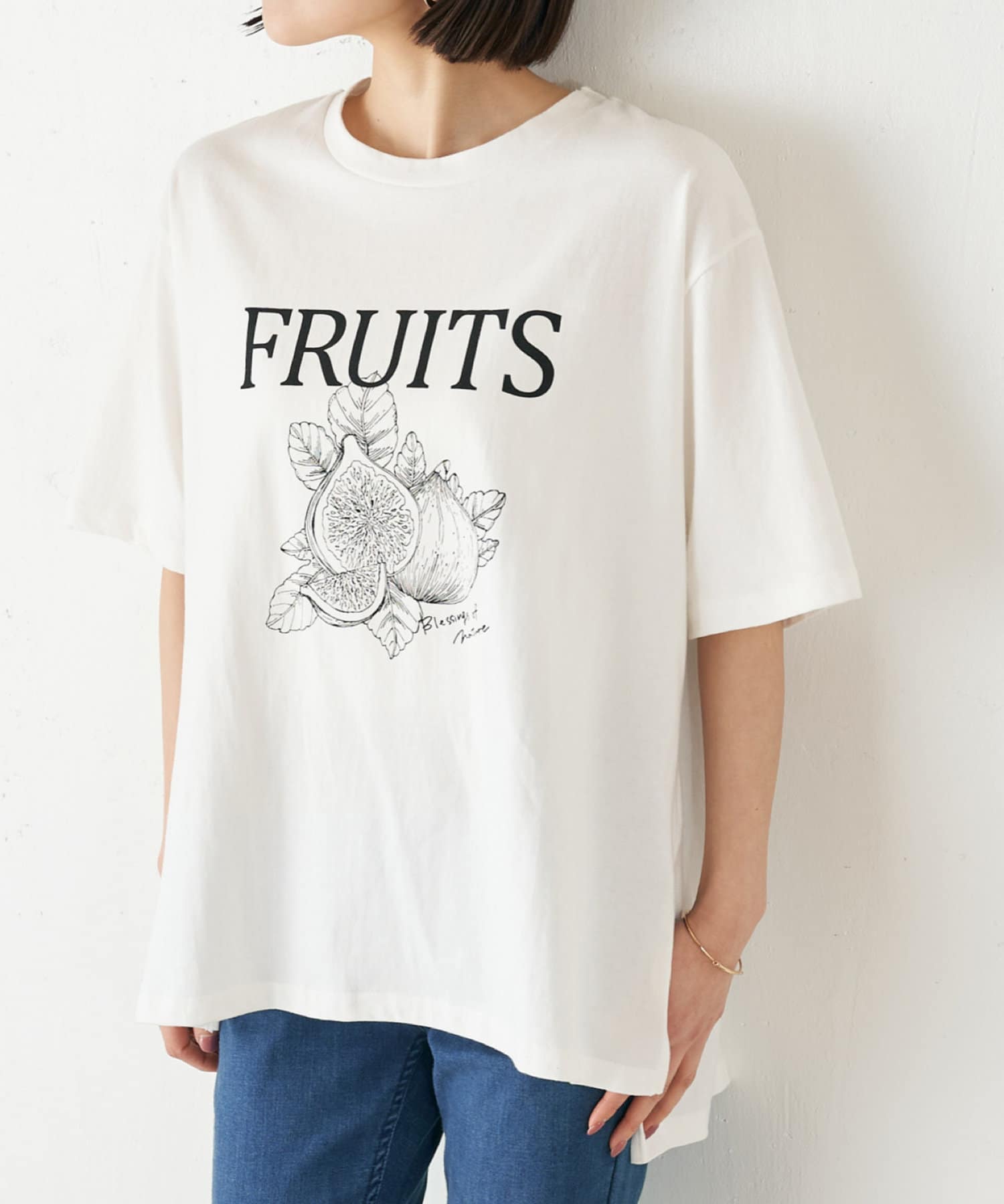 BEARDSLEY ビアズリー 白 半袖 トップス ハリハリシンプルTシャツ ビアズリー BEARDSLEY 半袖Tブラウス （white） -ファッション