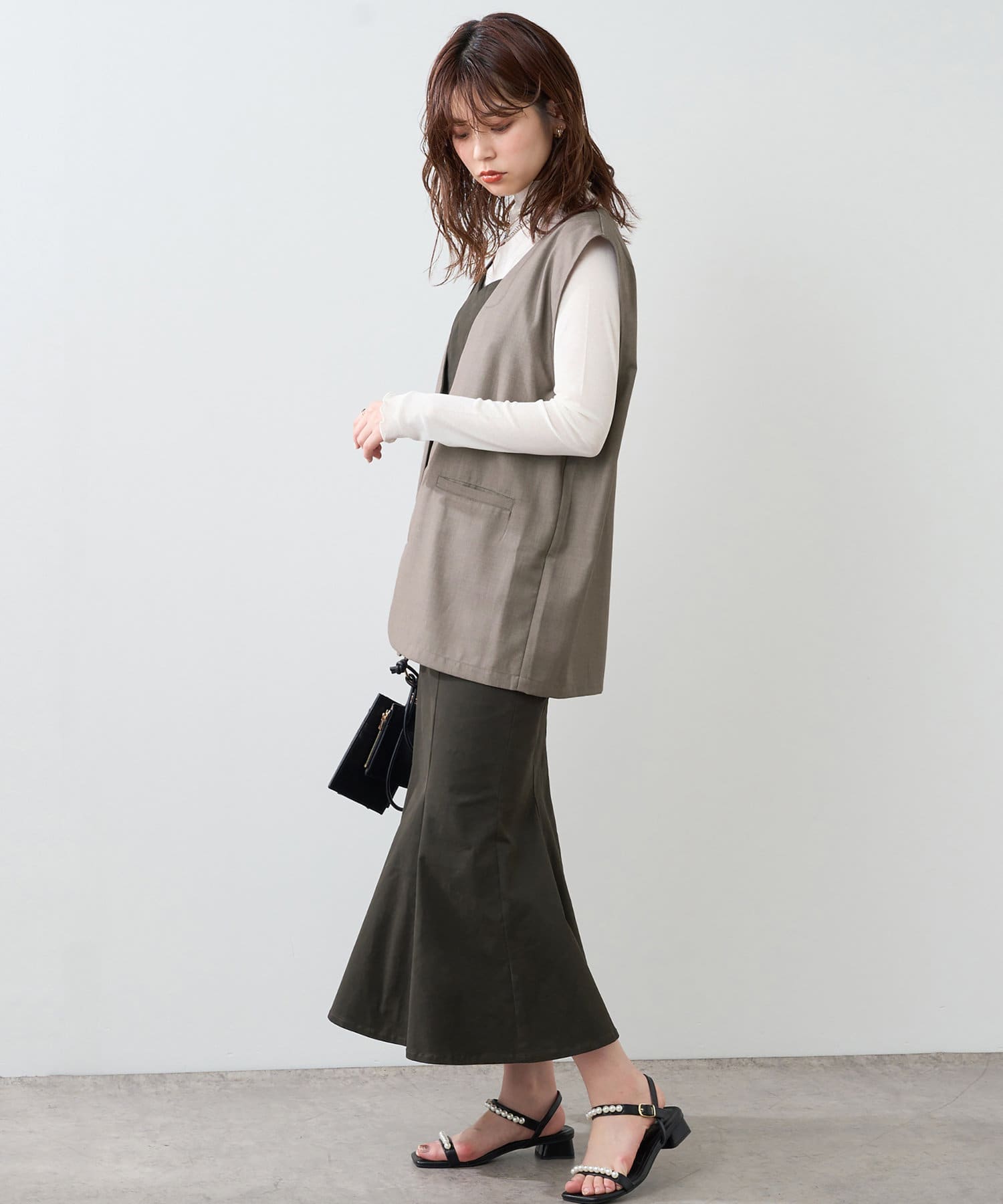 natural couture(ナチュラルクチュール) シンプルに着飾る　ちょっと大人なマニッシュベスト