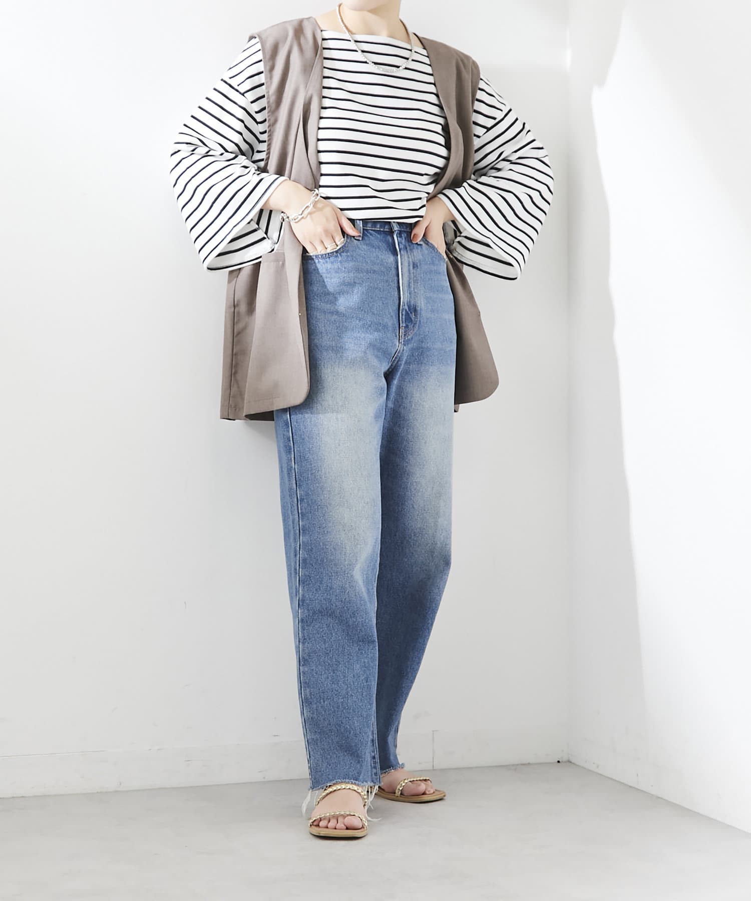 natural couture(ナチュラルクチュール) シンプルに着飾る　ちょっと大人なマニッシュベスト