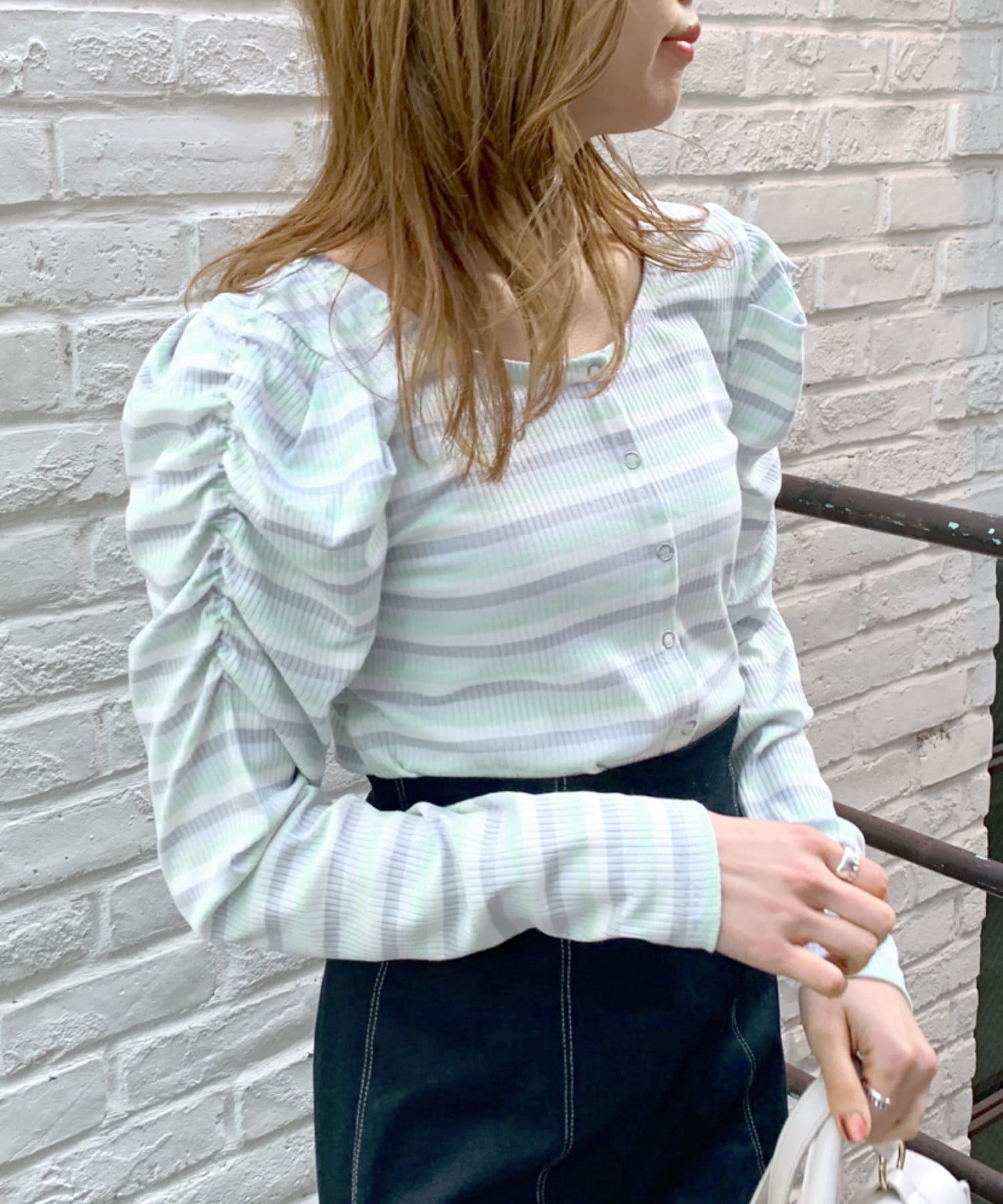 マルチボーダーパワショルカーディガン Olive Des Olive オリーブ デ オリーブ レディース Pal Closet パルクローゼット パルグループ公式ファッション通販サイト