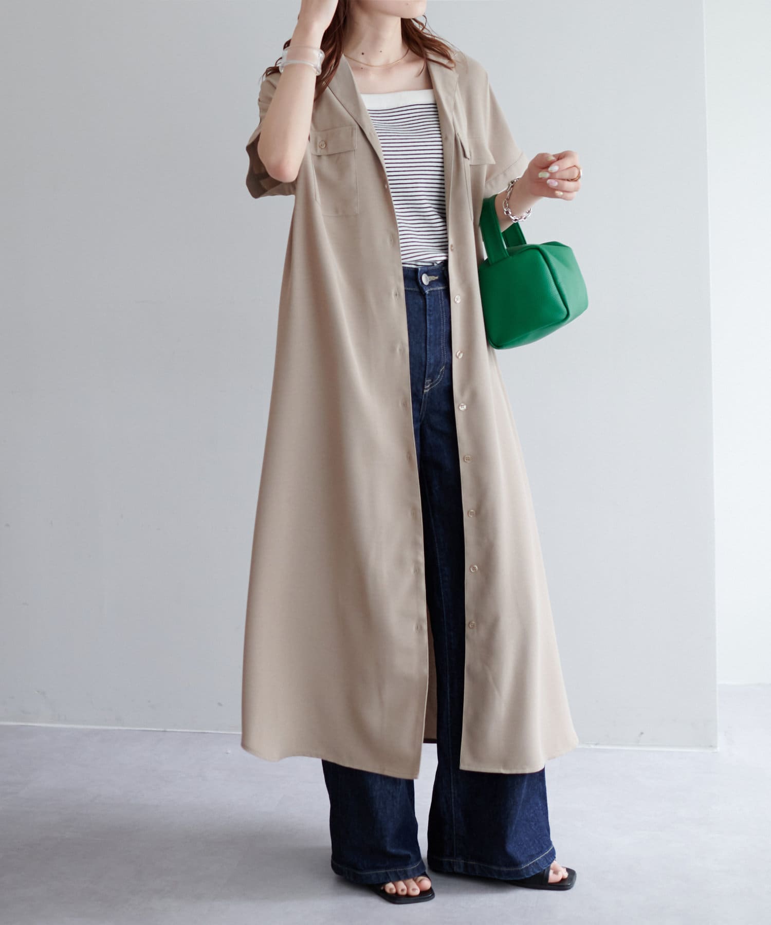 開襟シャツワンピース Web限定カラーあり Discoat ディスコート レディース Pal Closet パルクローゼット パルグループ公式ファッション通販サイト