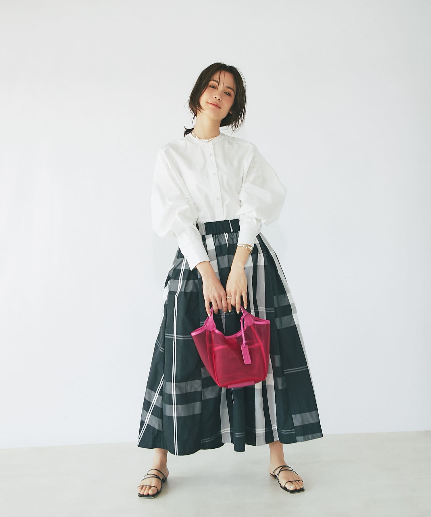 追加オーダー決定・品の良いデザイン】ビッグパールボタンシャツ | La