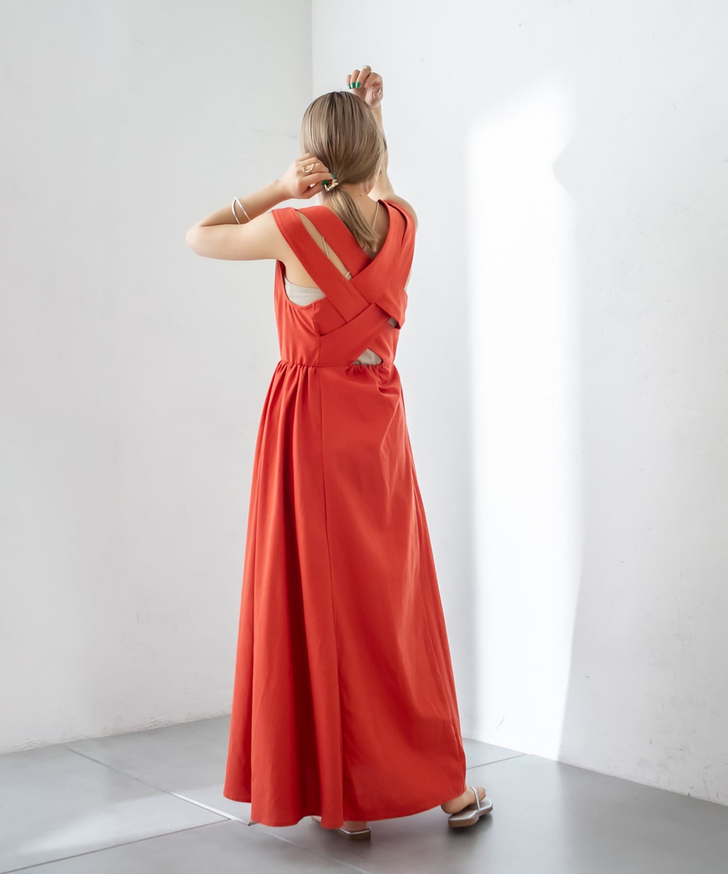 OUTLET(アウトレット) 【mystic】BACKクロスワンピース