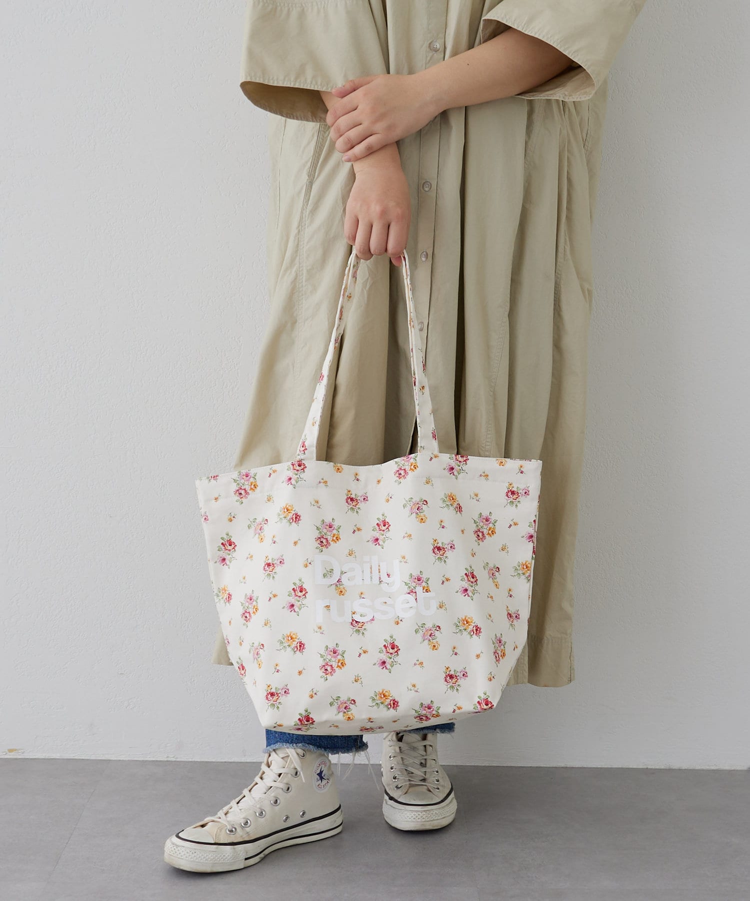 数量限定 花柄ロゴトートバッグ L Daily Russet デイリー ラシット レディース Pal Closet パルクローゼット パルグループ公式ファッション通販サイト