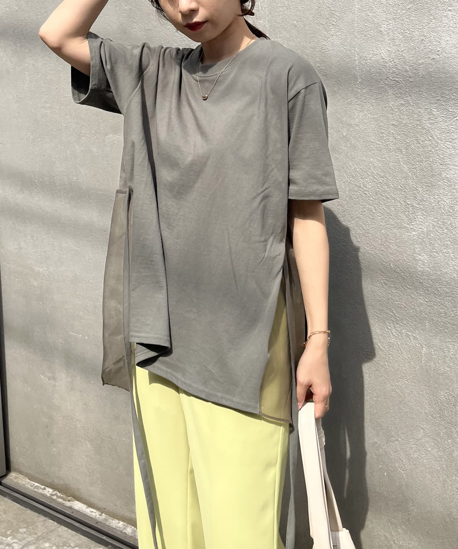 異素材パネルtシャツ Capricieux Le Mage カプリシュレマージュ レディース Pal Closet パルクローゼット パルグループ公式ファッション通販サイト