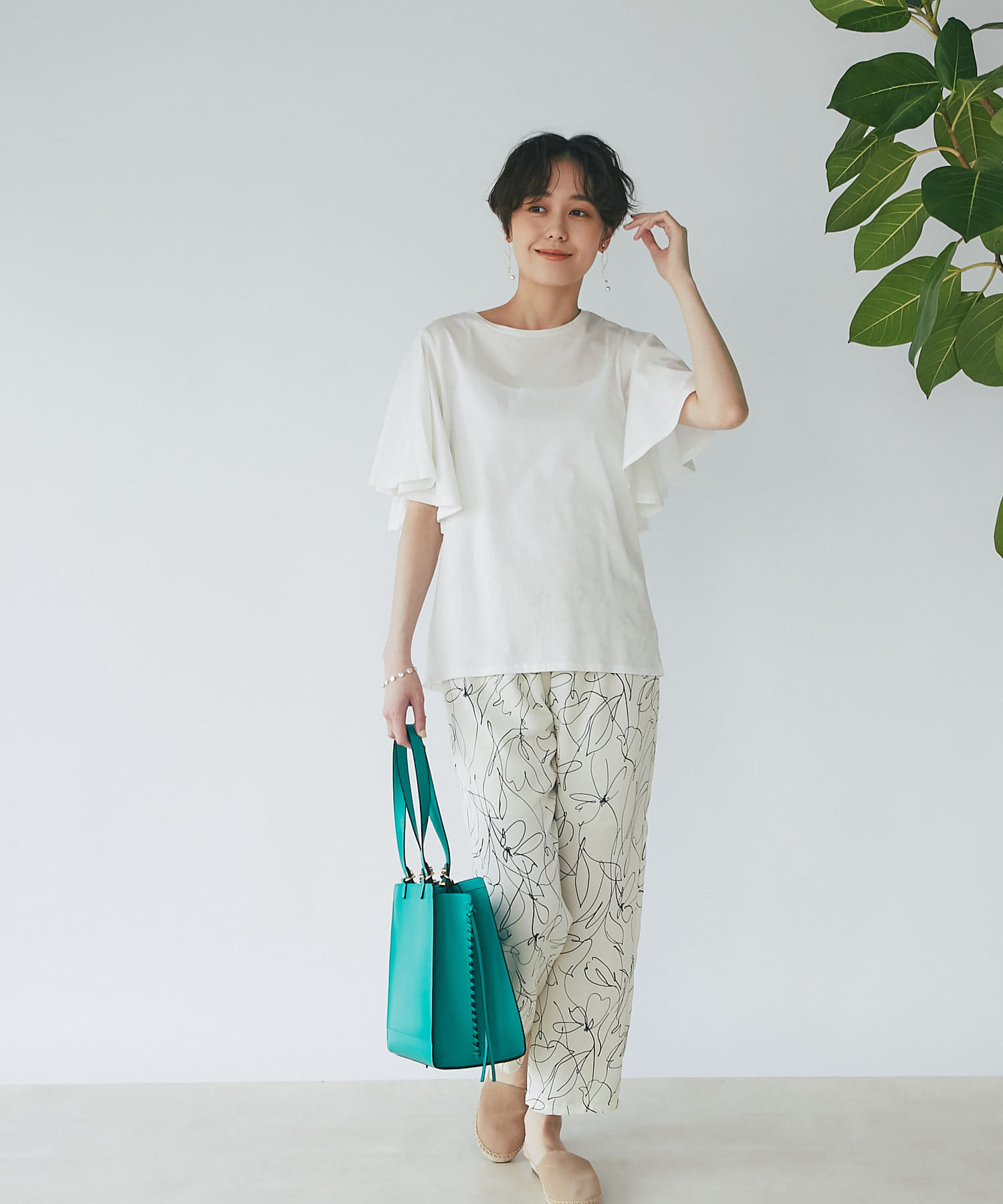 きちんと見え バイオシルケットフレアスリーブカットソー Un Dix Cors アンディコール レディース Pal Closet パルクローゼット パルグループ公式ファッション通販サイト
