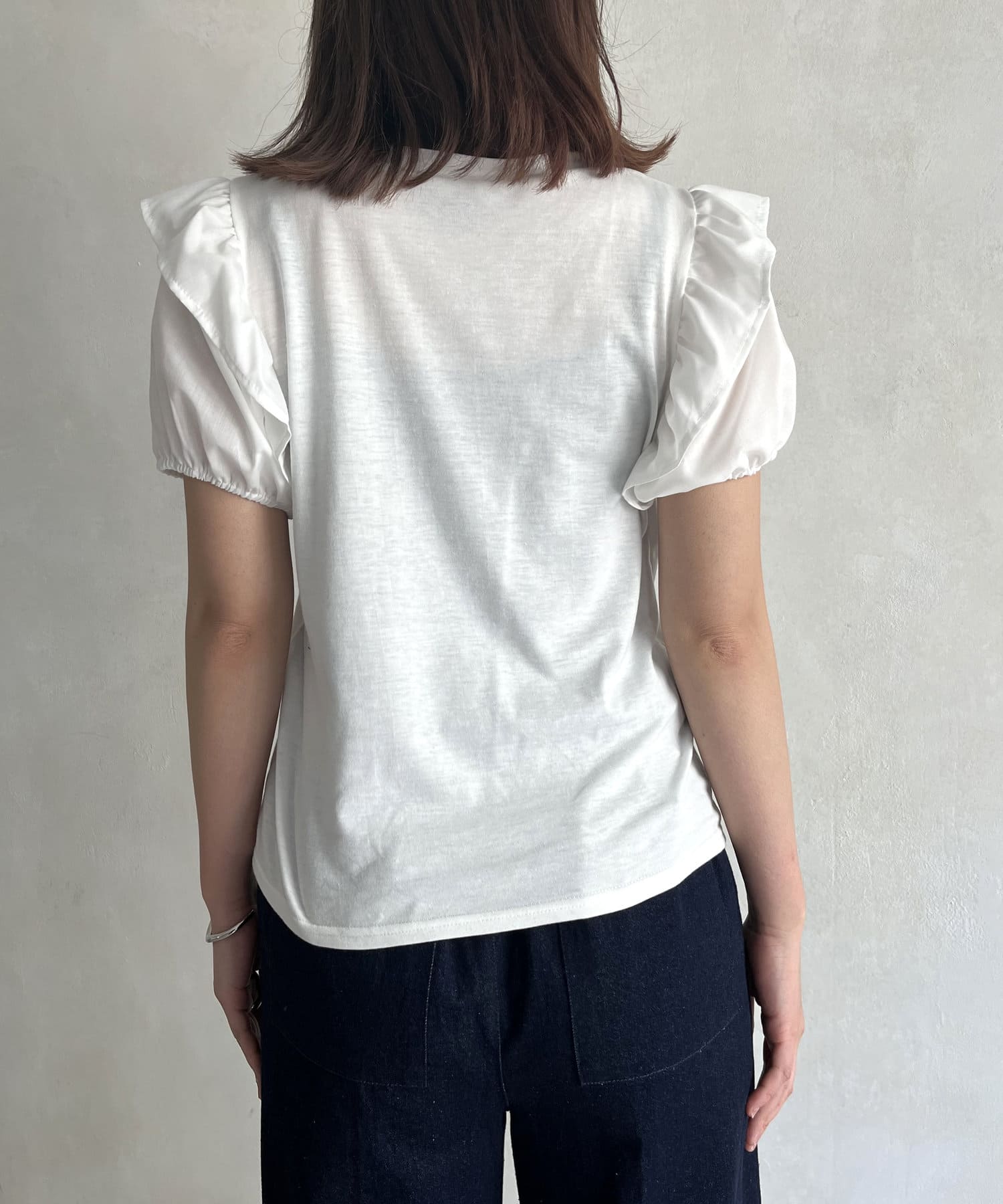 prose verse(プロズヴェール) フリルパフスリーブTシャツ