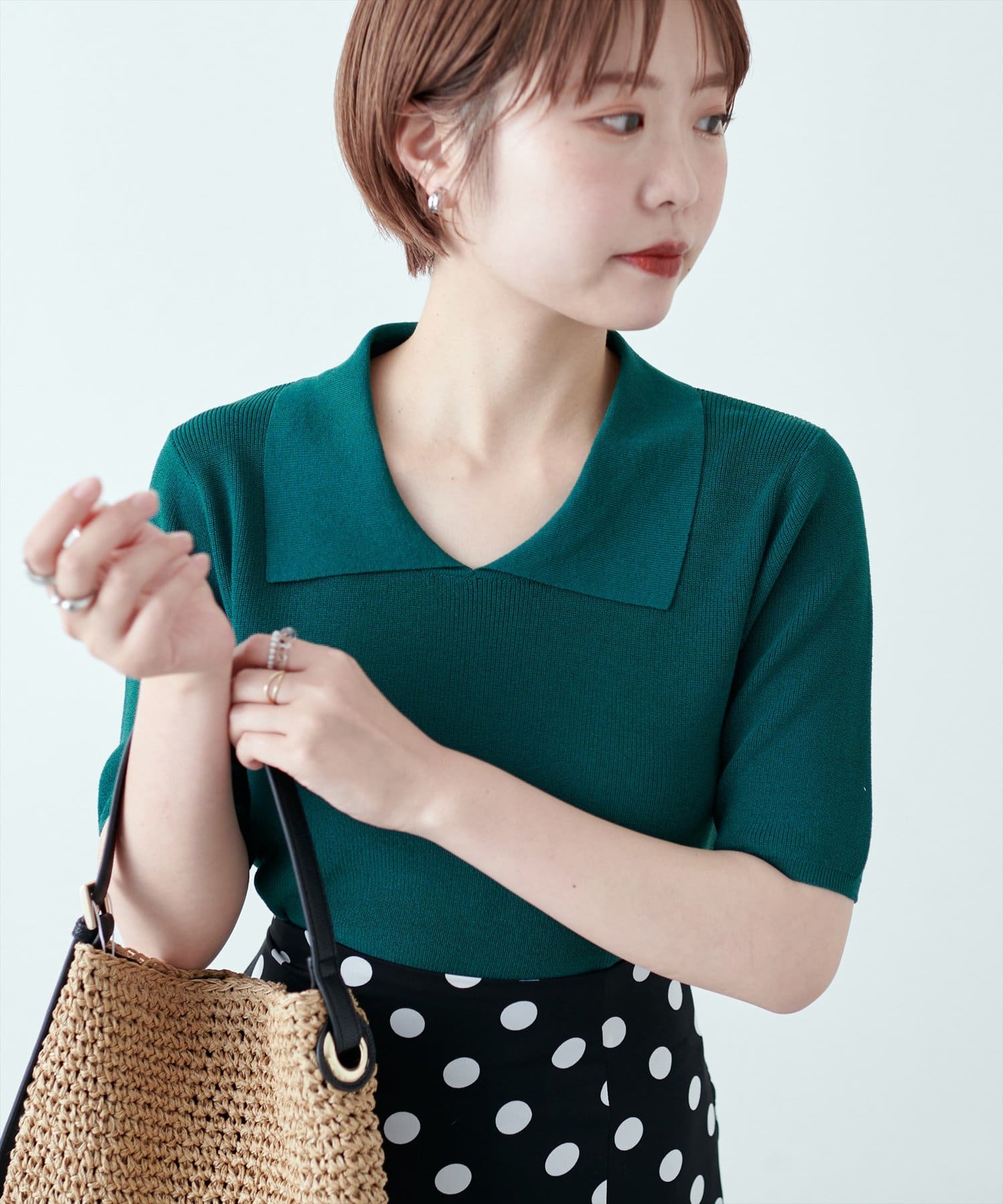 natural couture(ナチュラルクチュール) WEB限定/コーデを飾るトレンドアイテム ポロニット