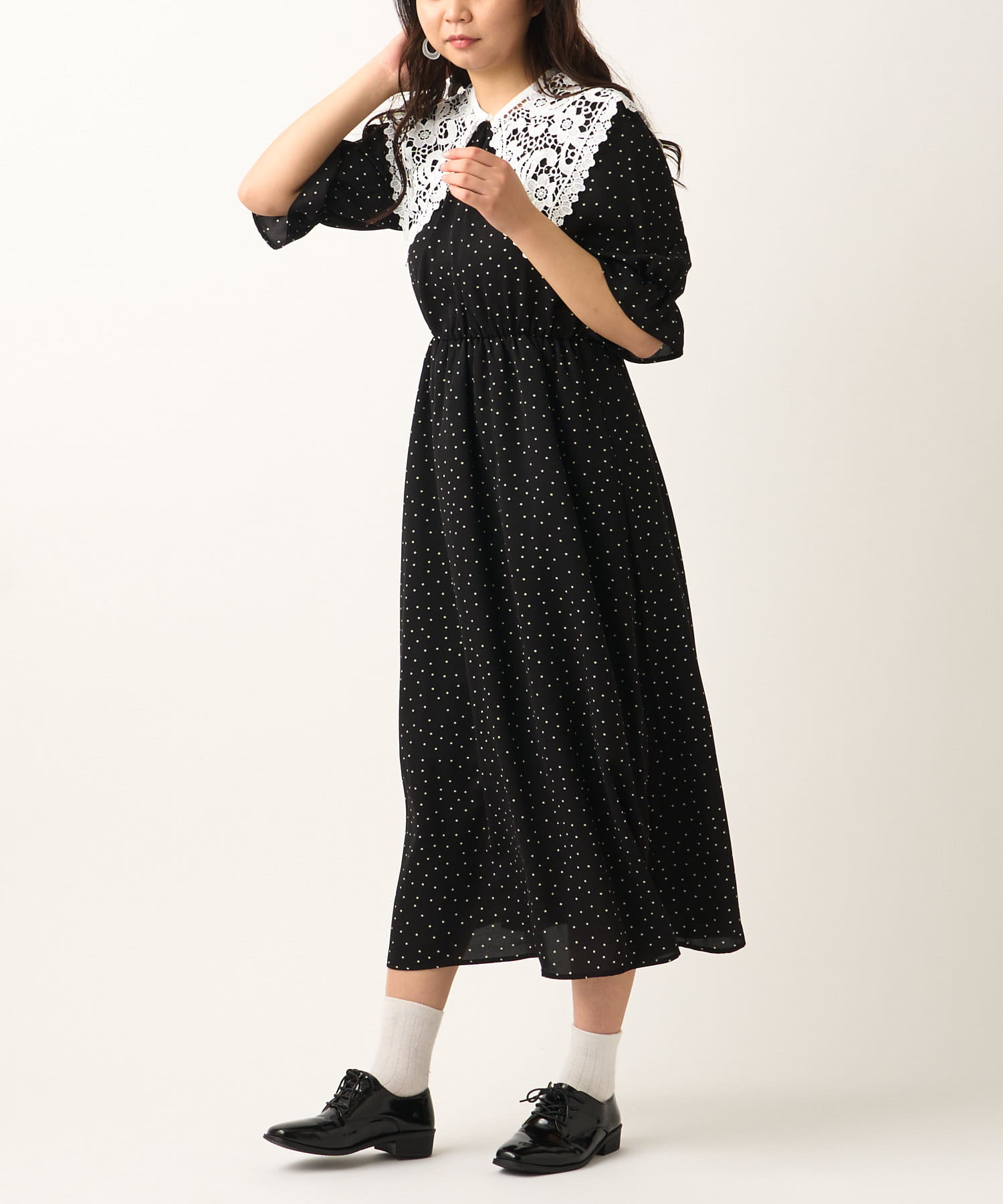 レース衿付き水玉ワンピース | OLIVE des OLIVE OUTLET(オリーブ・デ・オリーブ アウトレット)レディース | PAL  CLOSET(パルクローゼット) - パルグループ公式ファッション通販サイト