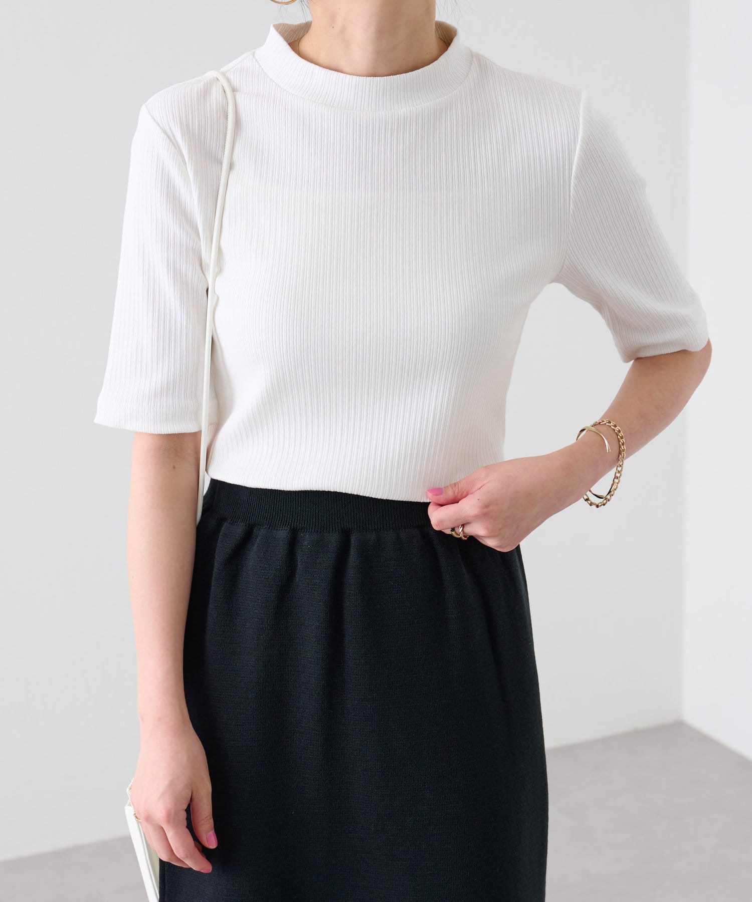 ランダムテレコプチハイネック半袖 プチハイネックリブ半袖tシャツ Colony 2139 コロニー トゥーワンスリーナイン レディース Pal Closet パルクローゼット パルグループ公式ファッション通販サイト