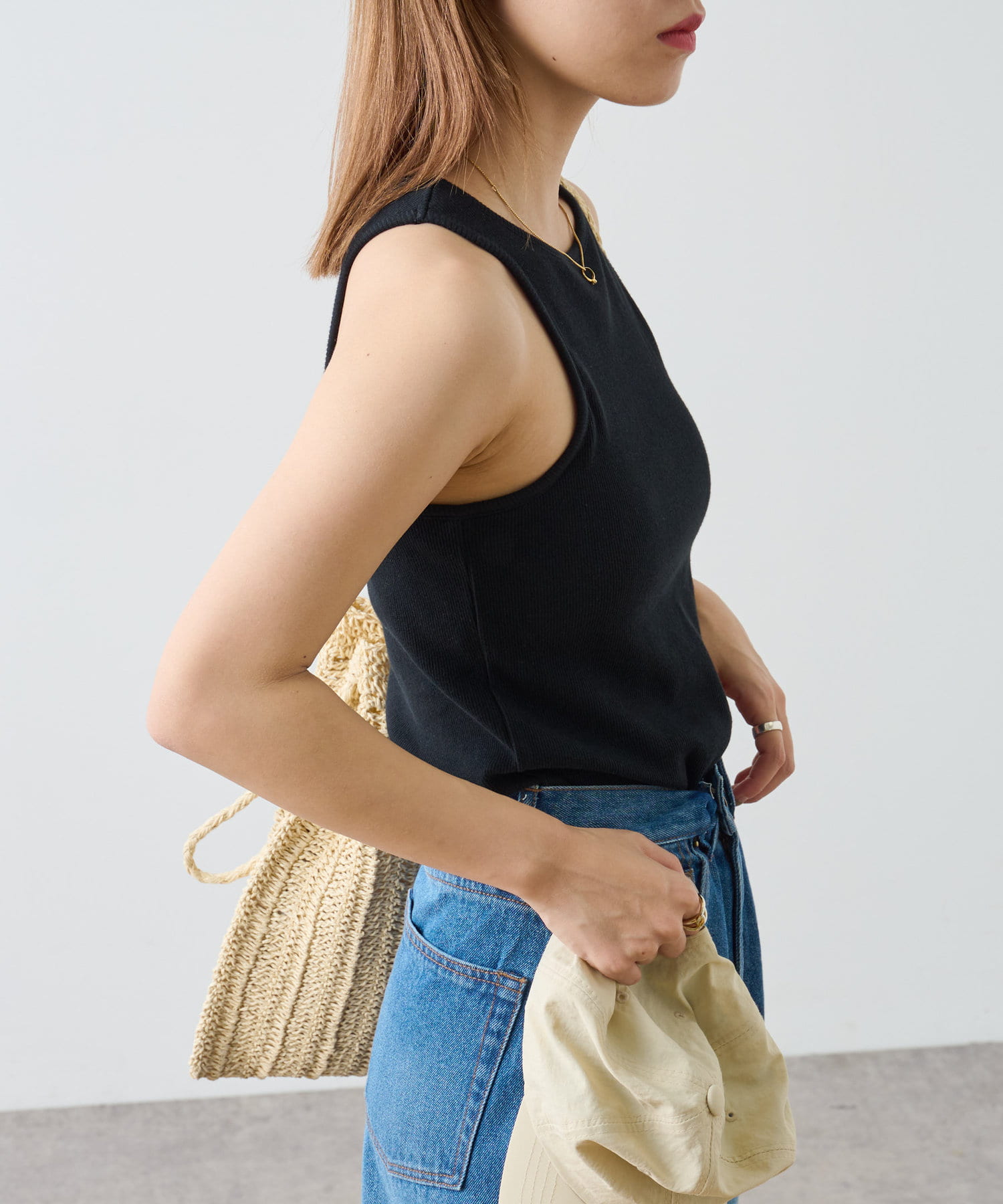 Moon様 hakuji タンクトップ カップ付き アメリカンスリーブ 本物◇ Moon様 hakuji タンクトップ カップ付き アメリカンスリーブ 本物◇