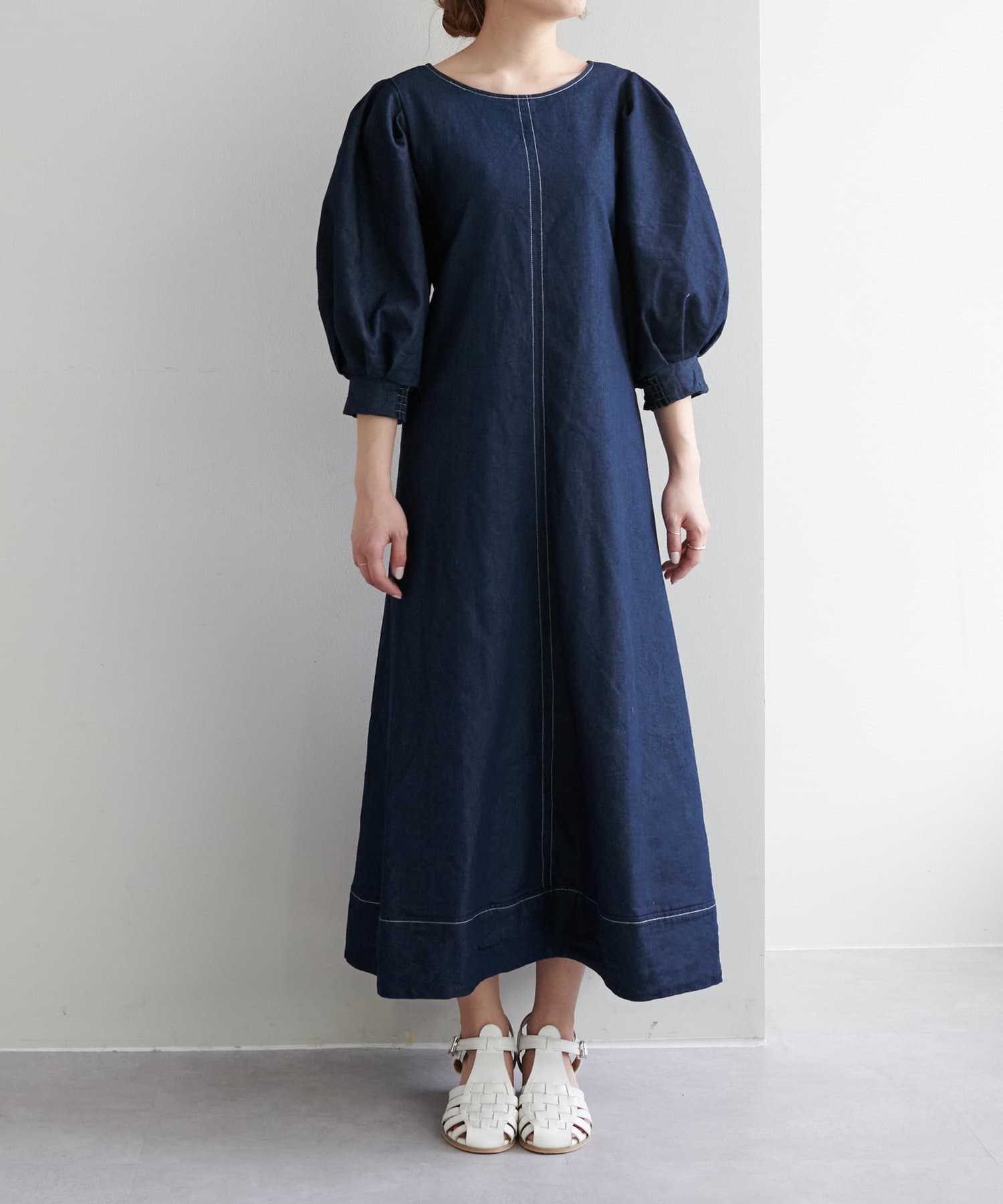 natural couture(ナチュラルクチュール) WEB限定/シルエットが変わるAラインワンピース