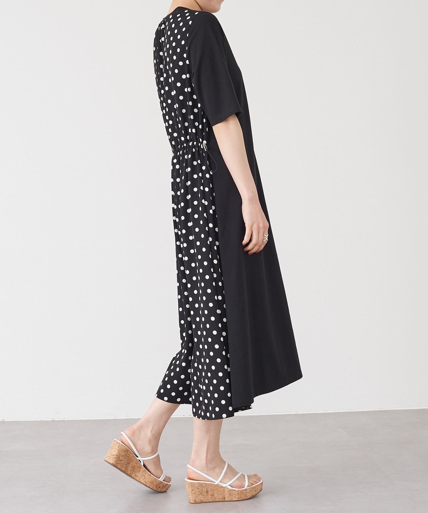 BEARDSLEY ♡ 袖ドットワンピース ブラック