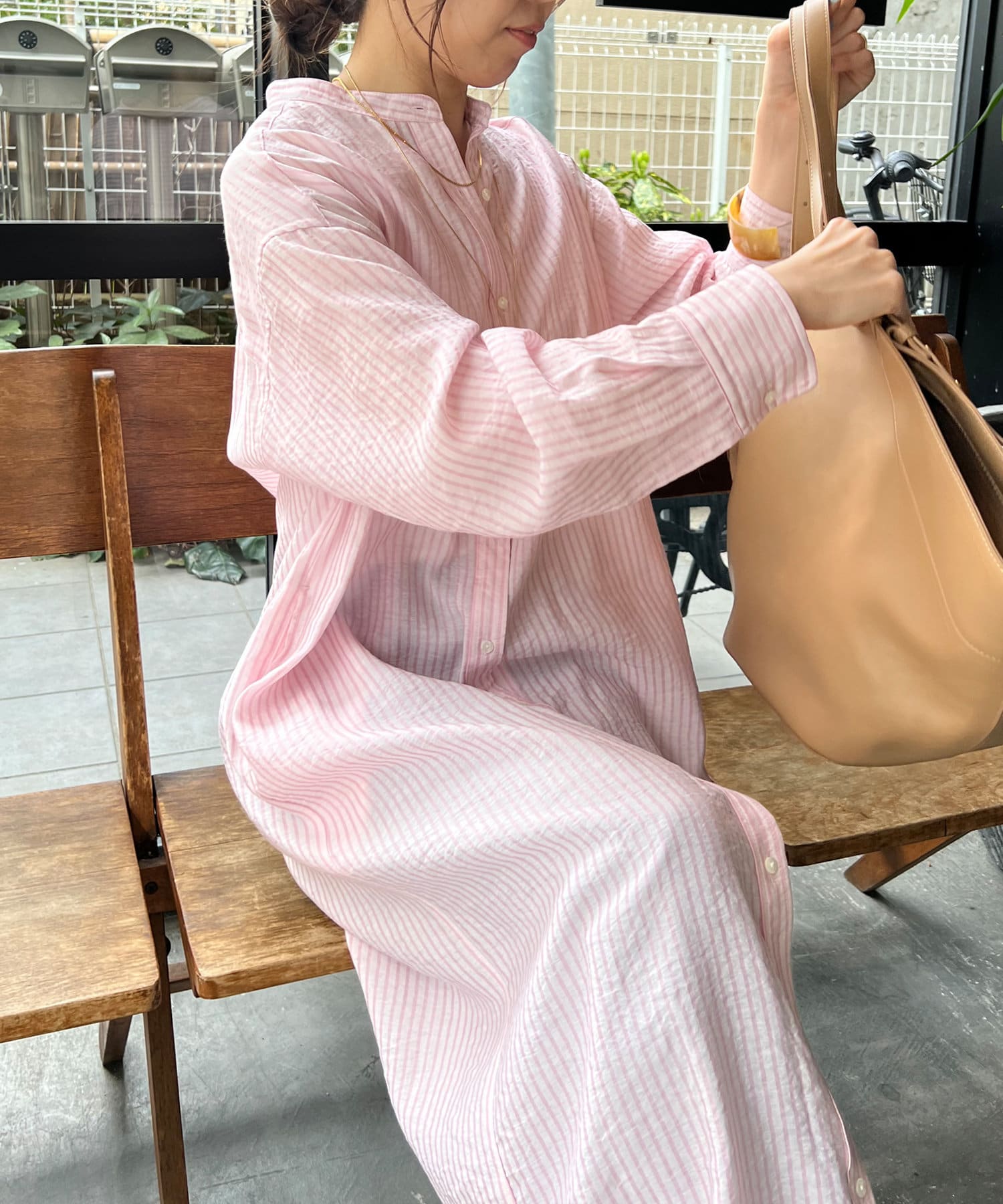 ストライプロングシャツワンピース | SHENERY(シーナリー)レディース 