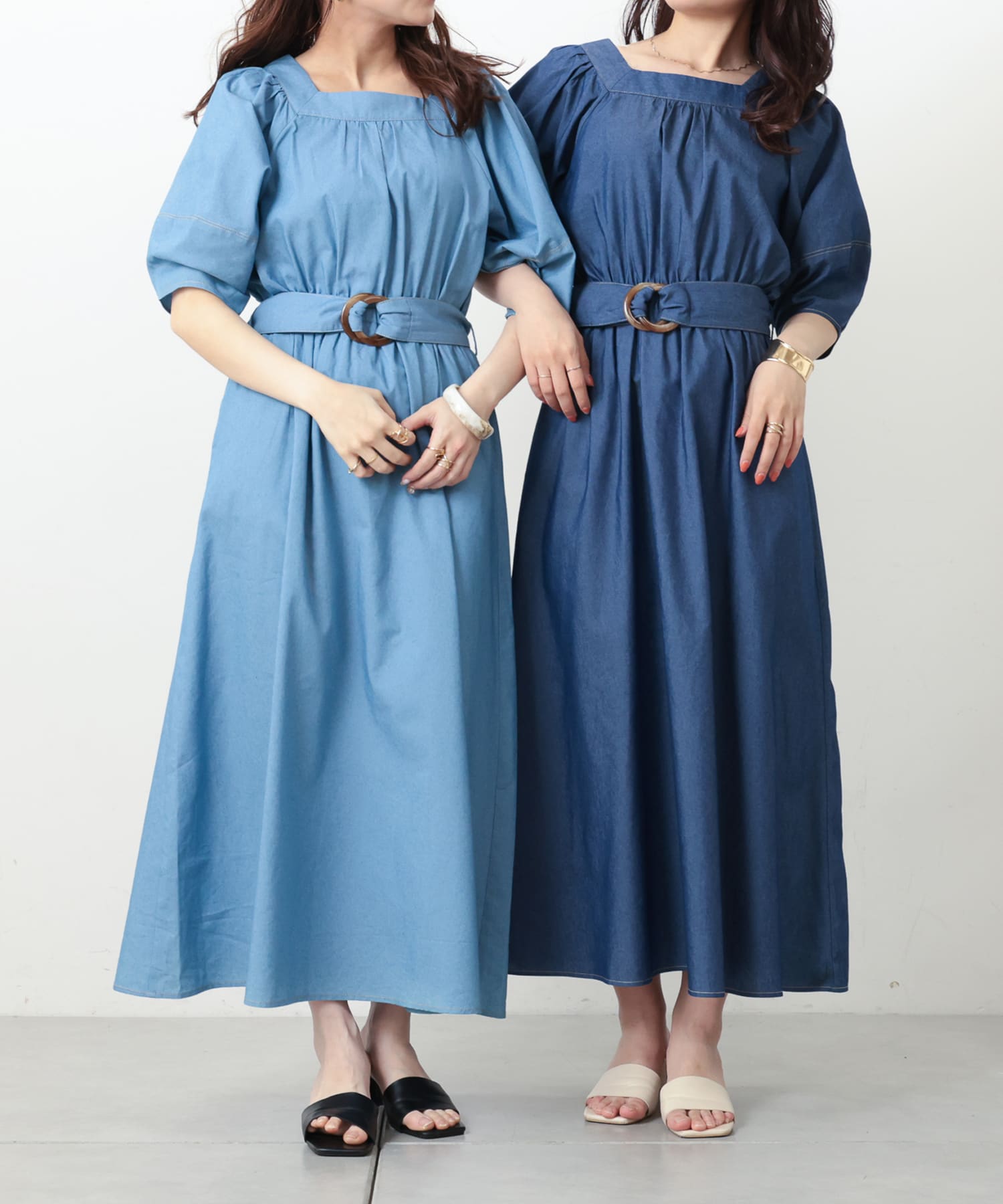 新品新作 alice+olivia ウォッシュドデニム×スクエアネックワンピース 新品新作 alice+olivia ウォッシュドデニム×スクエアネック