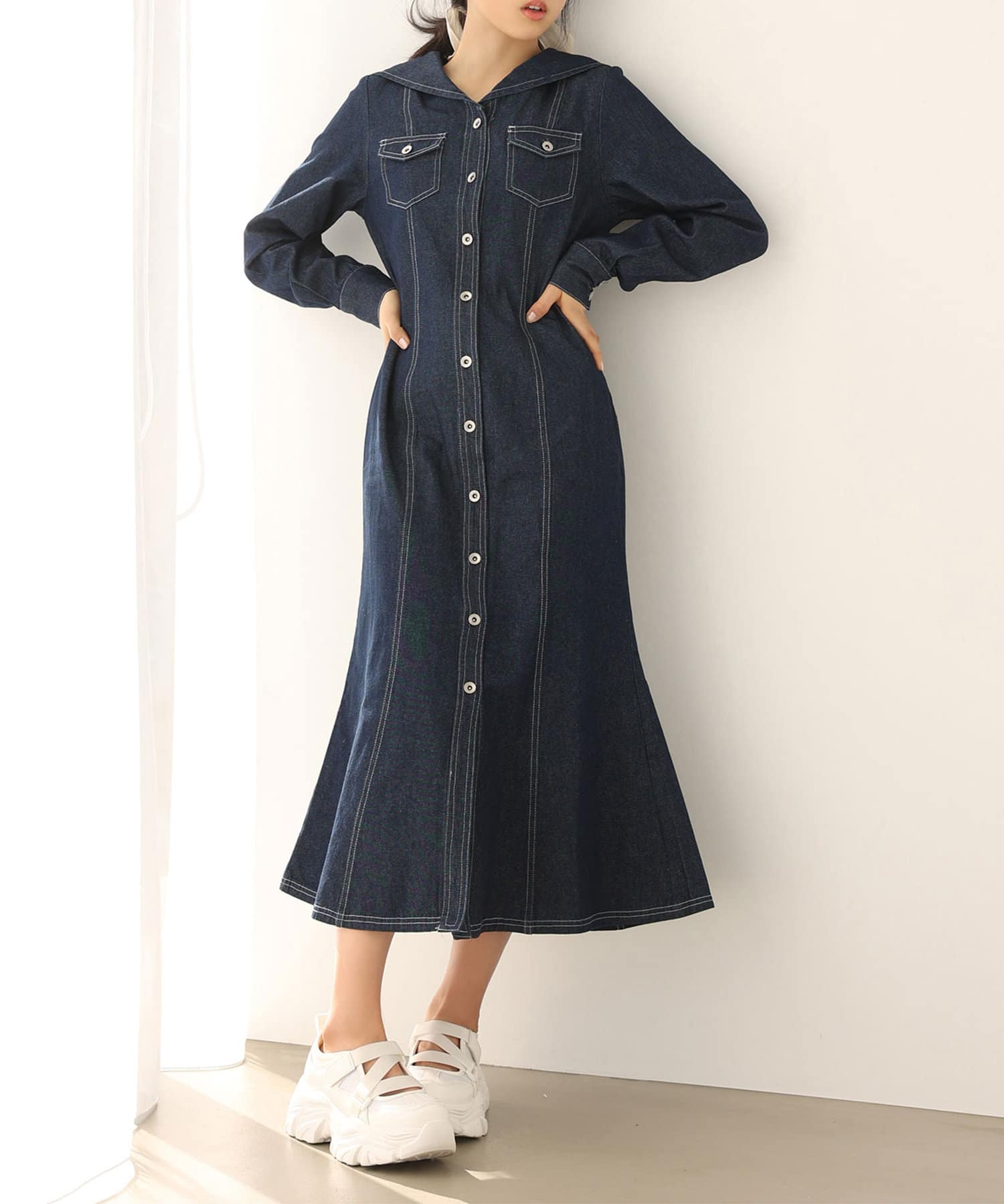 NICE CLAUP / OLIVE des OLIVE OUTLET(ナイスクラップ  / オリーブ デ オリーブ アウトレット) デニムワンピ