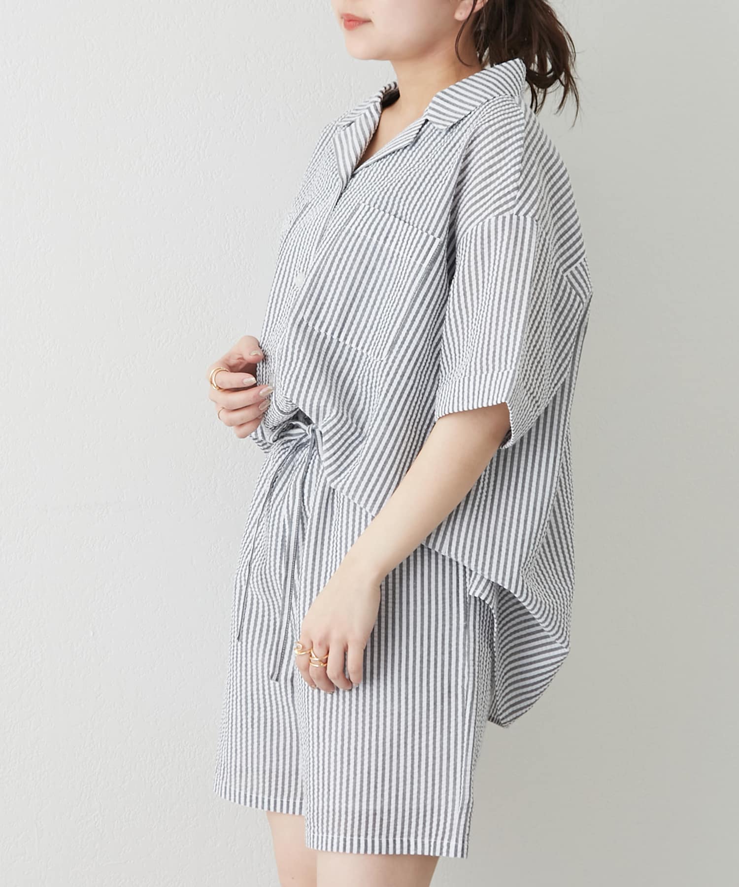 ルームウェア 開襟シャツショーパンセット Nice Claup Outlet ナイスクラップ アウトレット レディース Pal Closet パルクローゼット パルグループ公式ファッション通販サイト