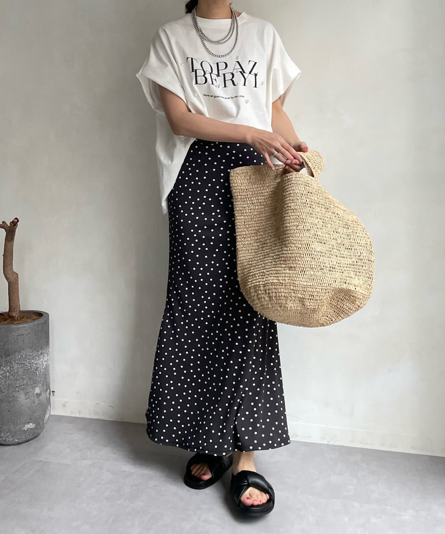 TOPAZ パールロゴフロッキーTEE | DOUDOU(ドゥドゥ)レディース