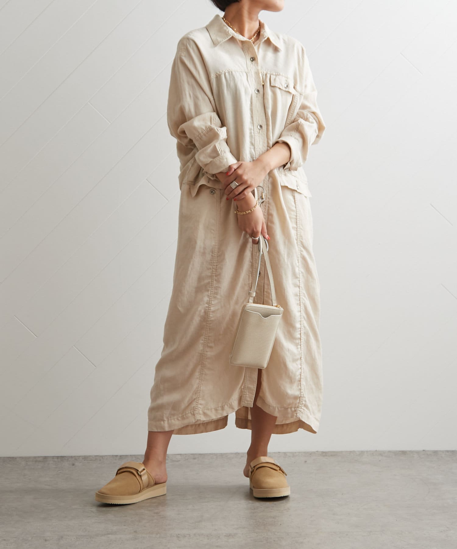 Ticca ティッカ コットンシャツワンピース オフホワイト Ouvrage Classe ウヴラージュクラス レディース Pal Closet パルクローゼット パルグループ公式ファッション通販サイト