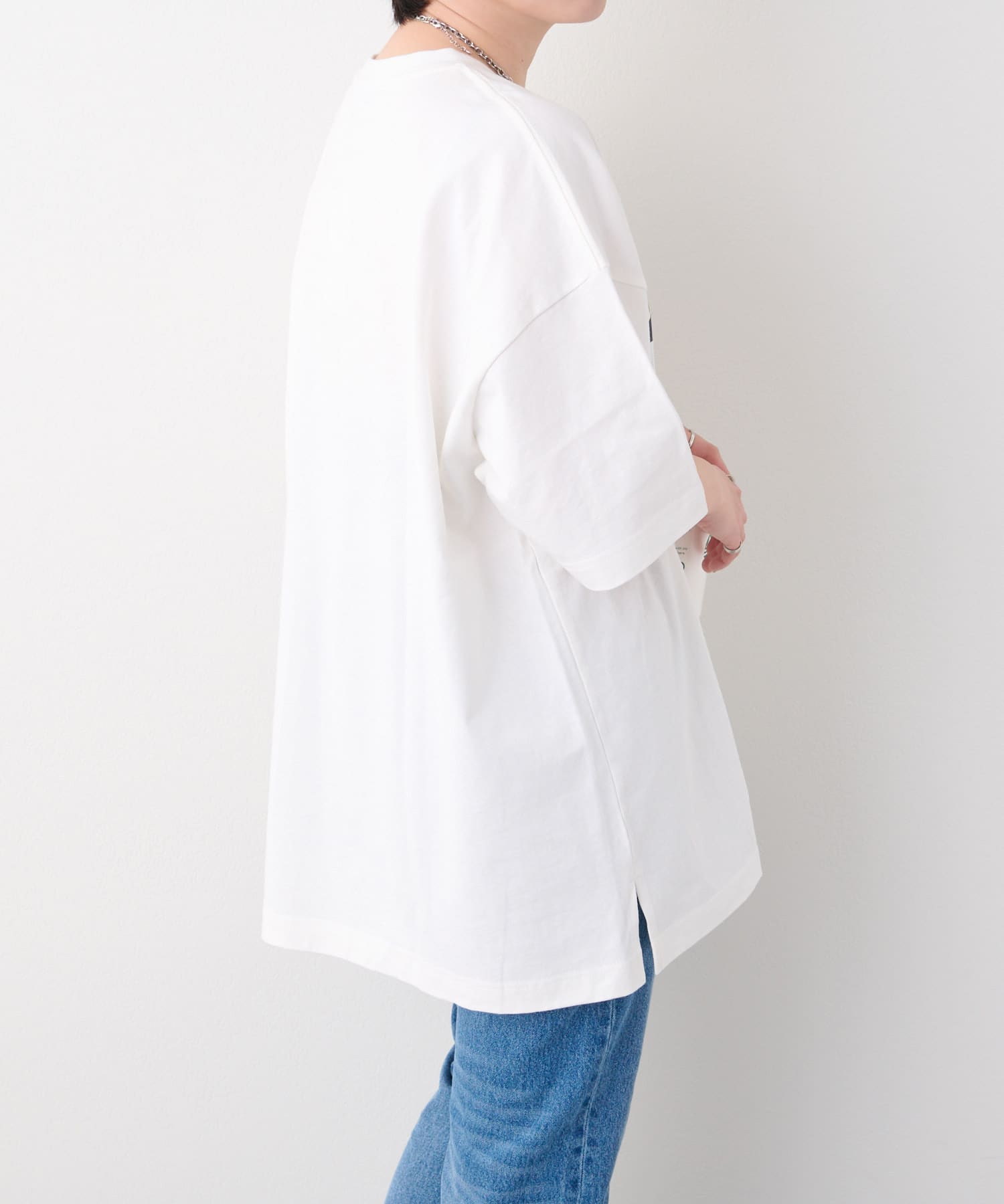 NUNIFE】3つモチーフロゴビッグTシャツ | NICE CLAUP / OLIVE