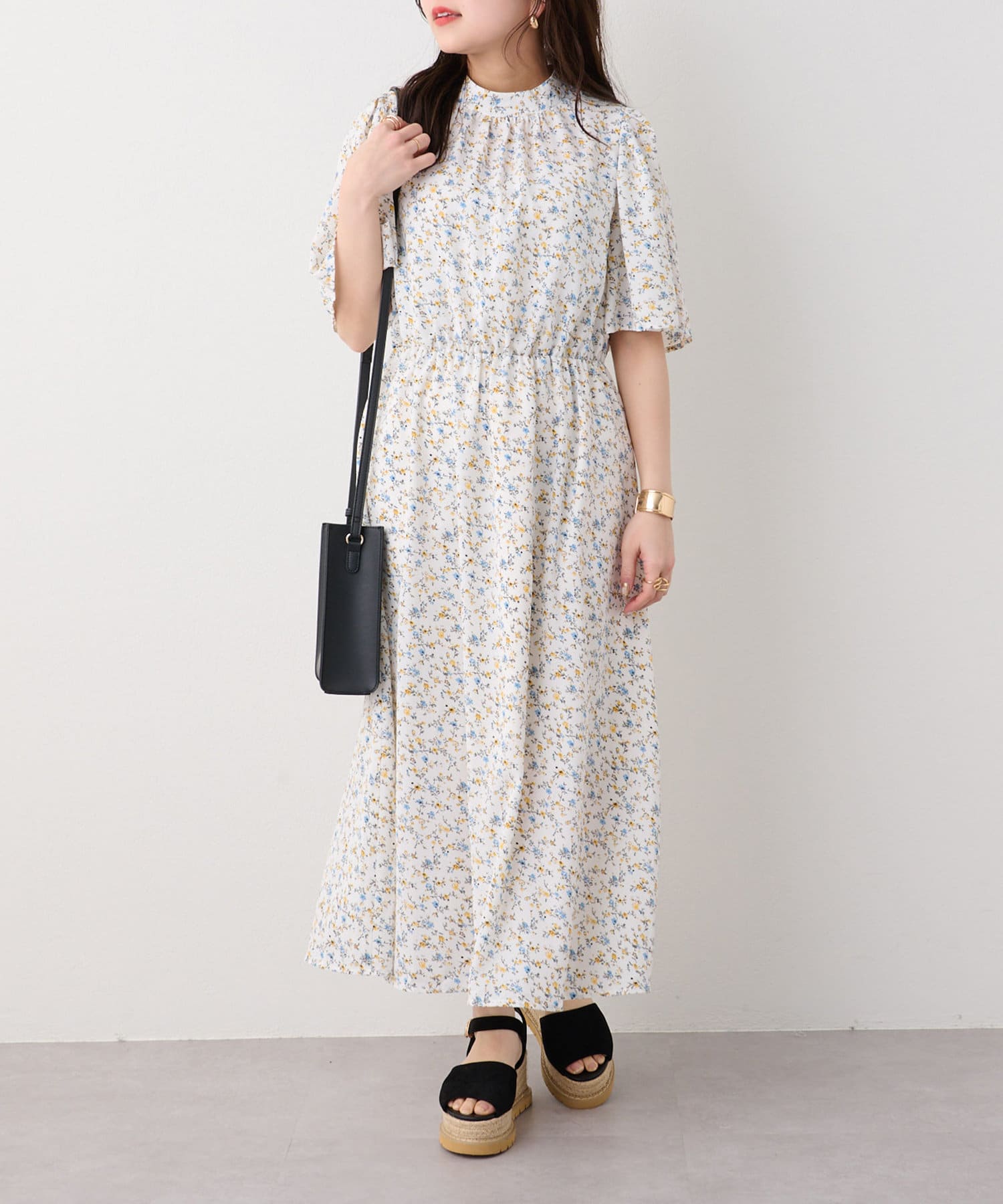 後ろリボン小花柄ワンピース | NICE CLAUP / OLIVE des OLIVE OUTLET