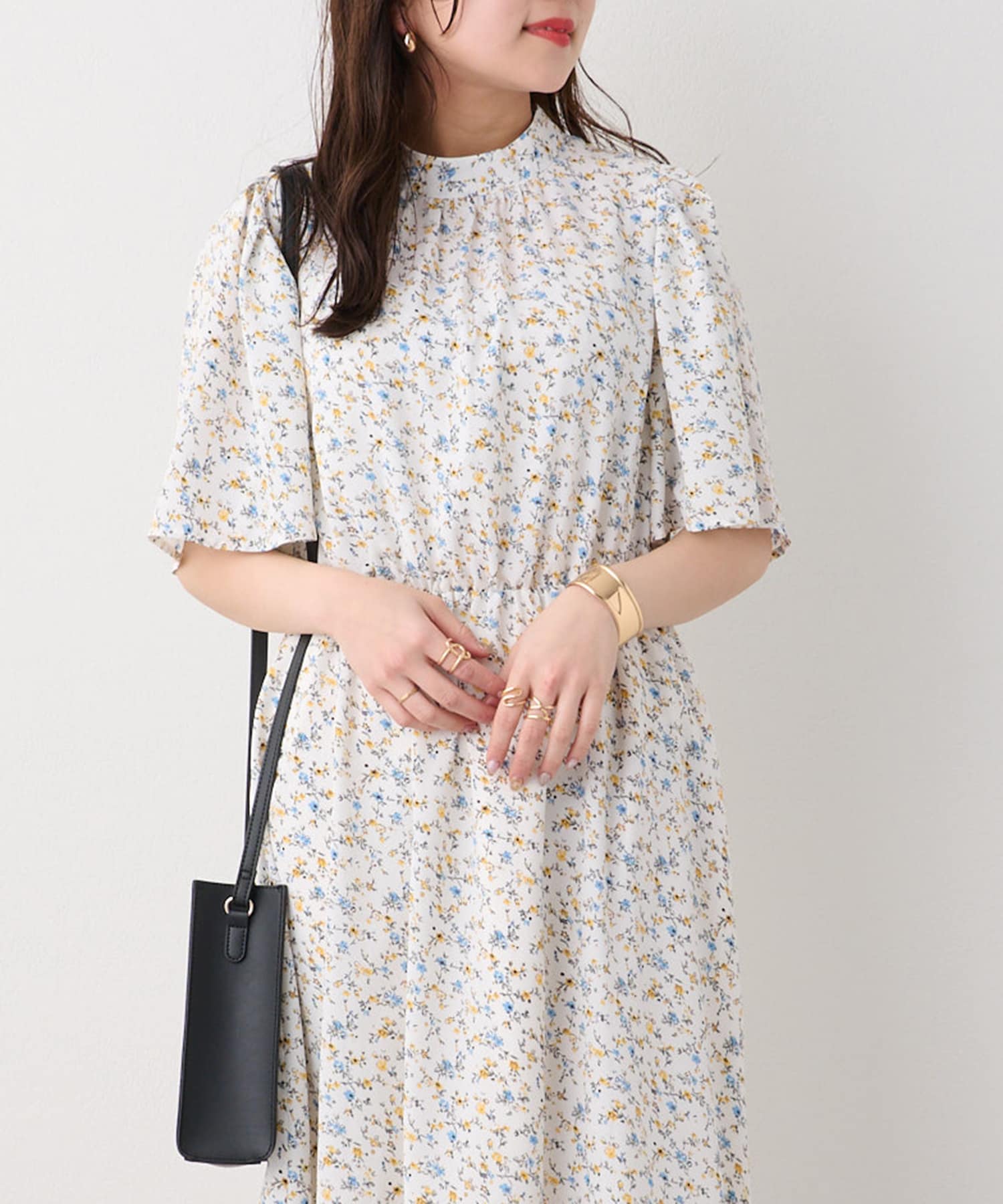 後ろリボン小花柄ワンピース | NICE CLAUP / OLIVE des OLIVE OUTLET