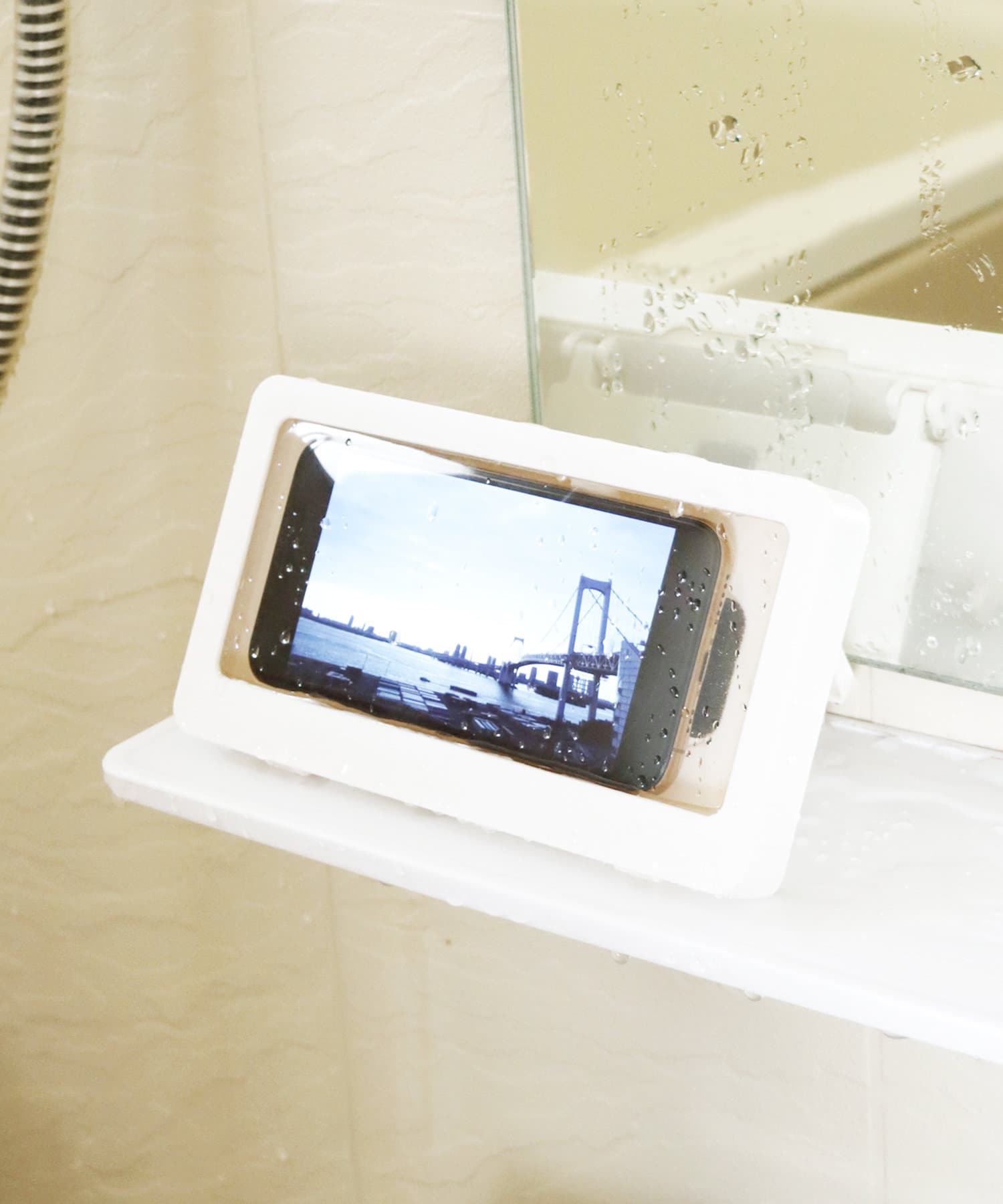 即納】 お風呂 スマホ スタンド 防水 ケース iPhone 壁掛け 便利