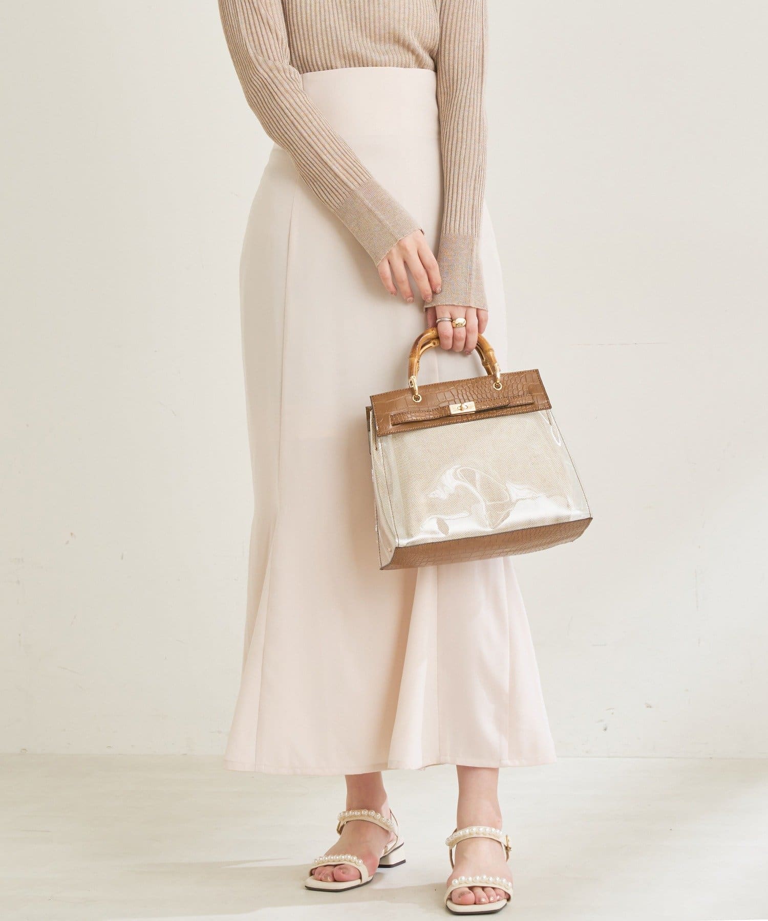 NICE CLAUP / OLIVE des OLIVE OUTLET(ナイスクラップ  / オリーブ デ オリーブ アウトレット) ハイウエスト落ち感マーメイドスカート