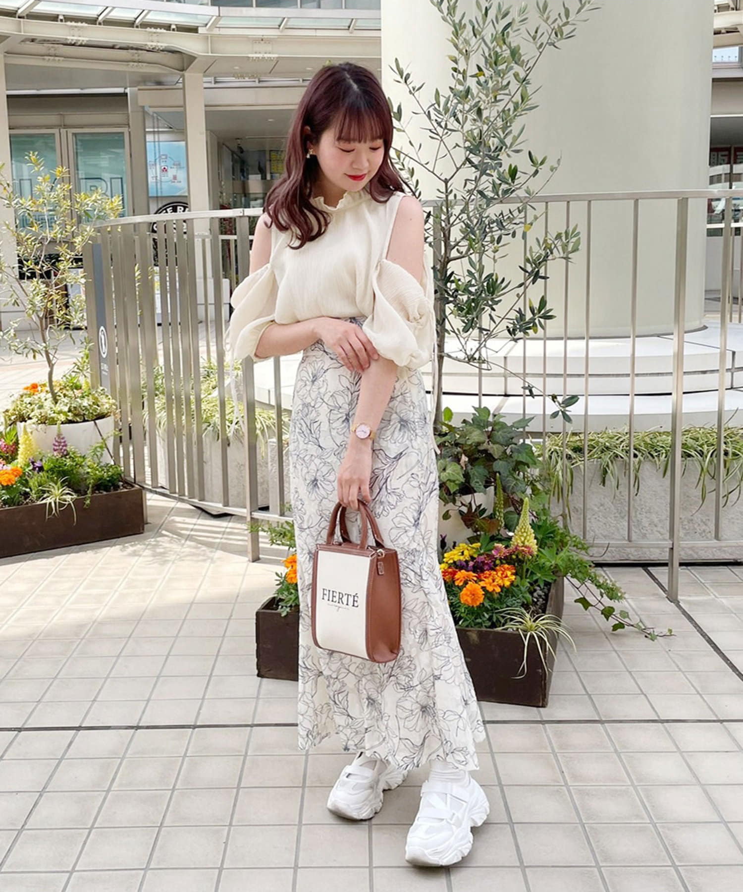 web限定】花柄ロングスカート | one after another NICE CLAUP(ワン ...
