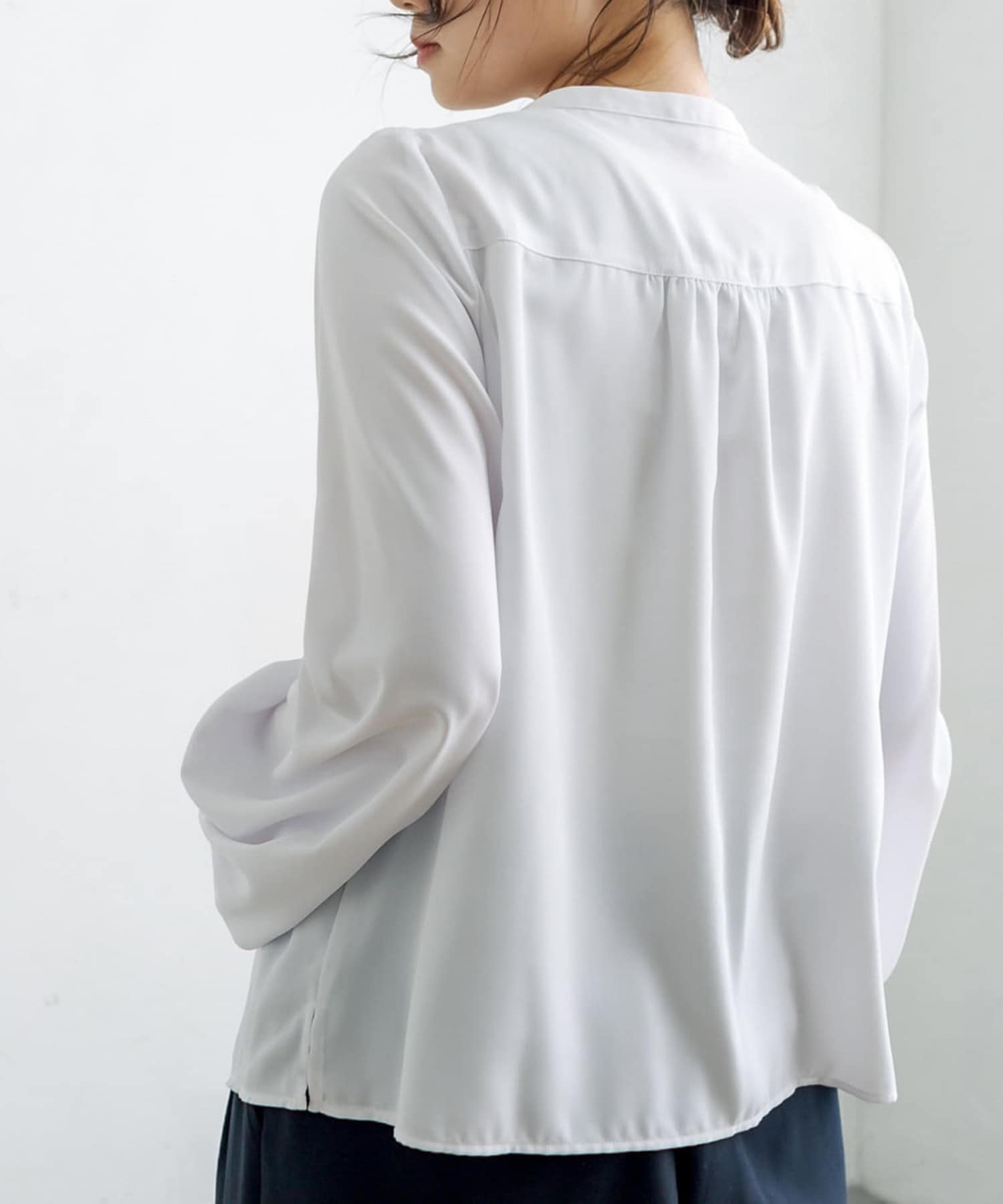 ノーカラーブラウス | NICE CLAUP / OLIVE des OLIVE OUTLET(ナイ 