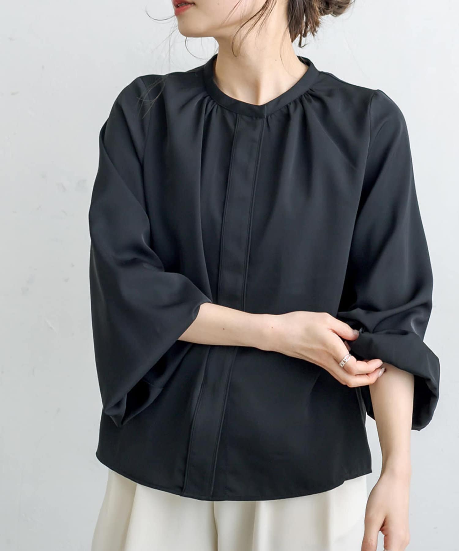 ノーカラーブラウス | NICE CLAUP / OLIVE des OLIVE OUTLET(ナイ