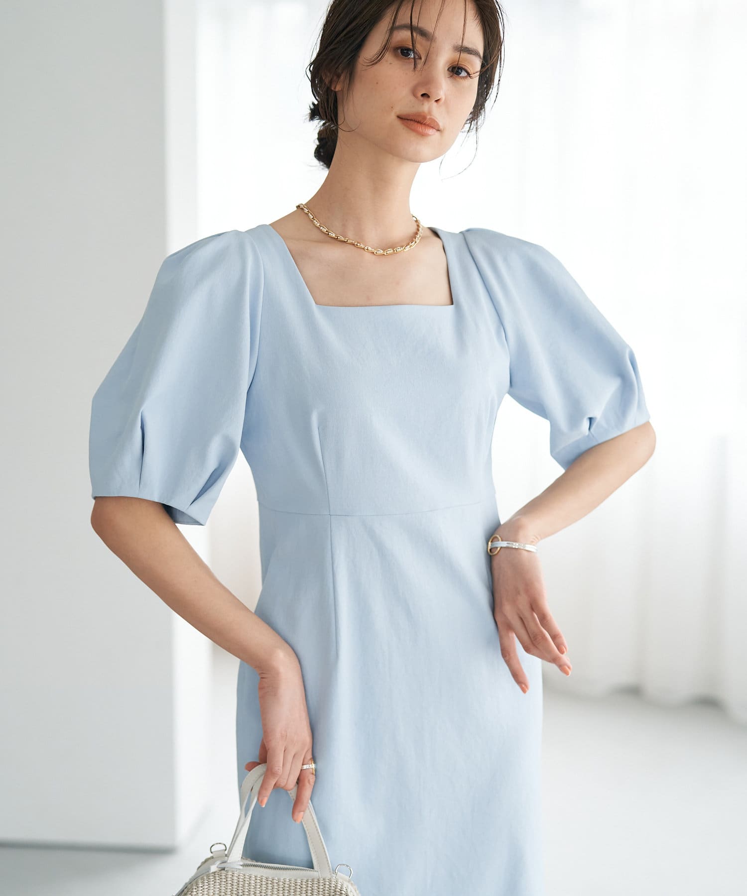 ラブティックボンボン 軽い素材・美シルエット ボリュームスリーブワンピース 3WAYボリュームスリーブワンピース | La boutique BonBon(ラブ
