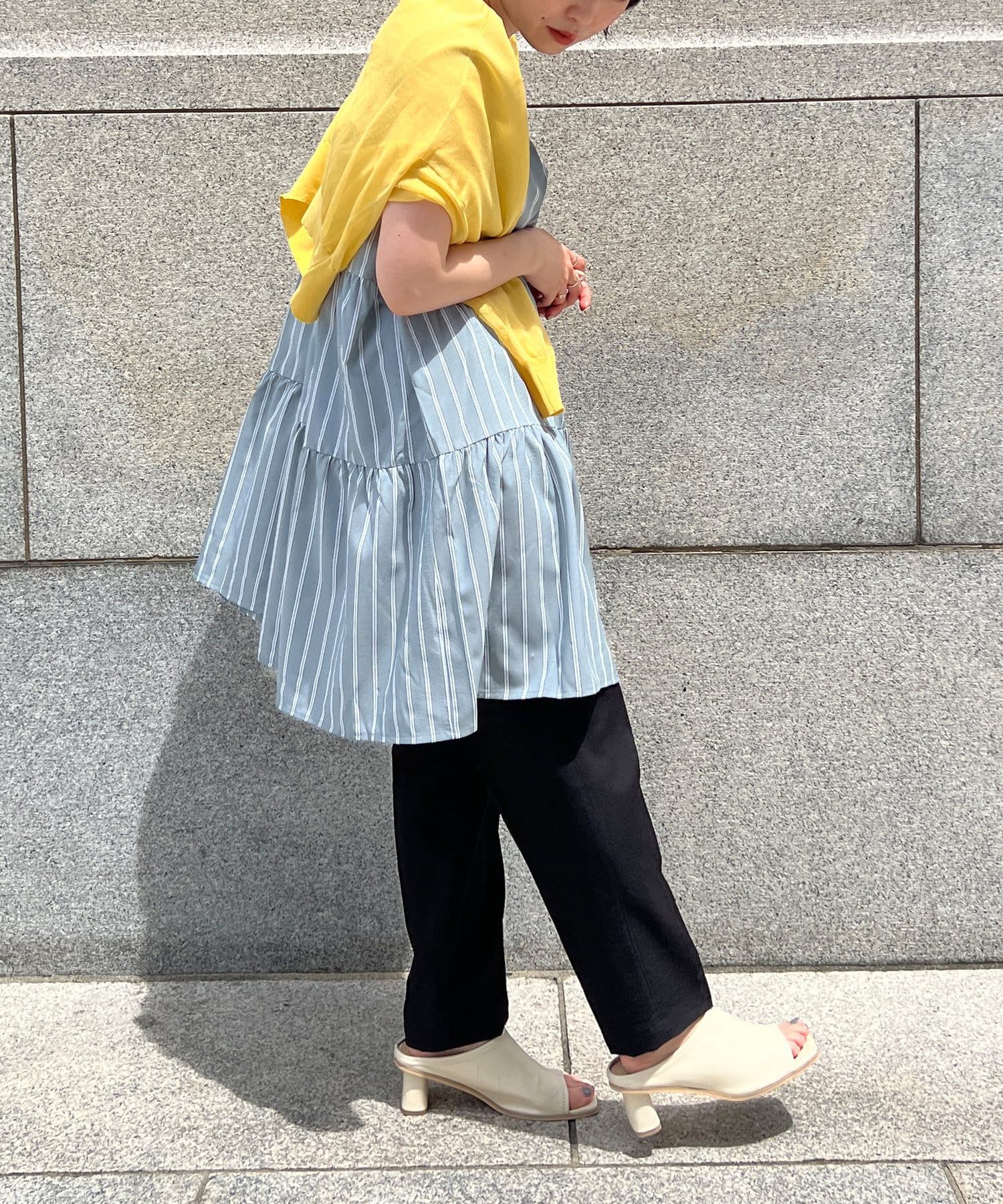 Chez toi(シェトワ) フレンチスリーブティアードチュニック