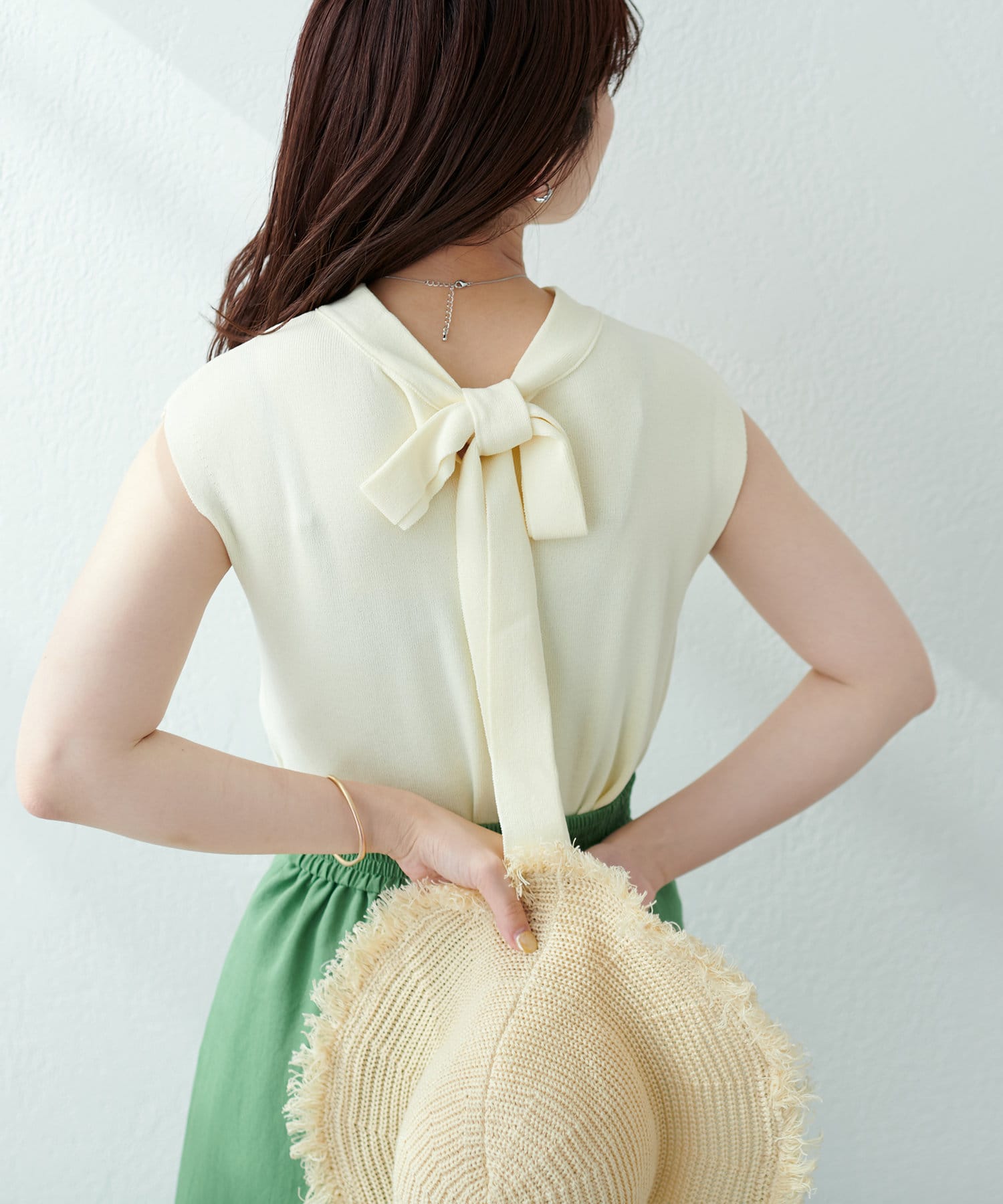 natural couture(ナチュラルクチュール) ちょっと大人な2WAYボータイニット